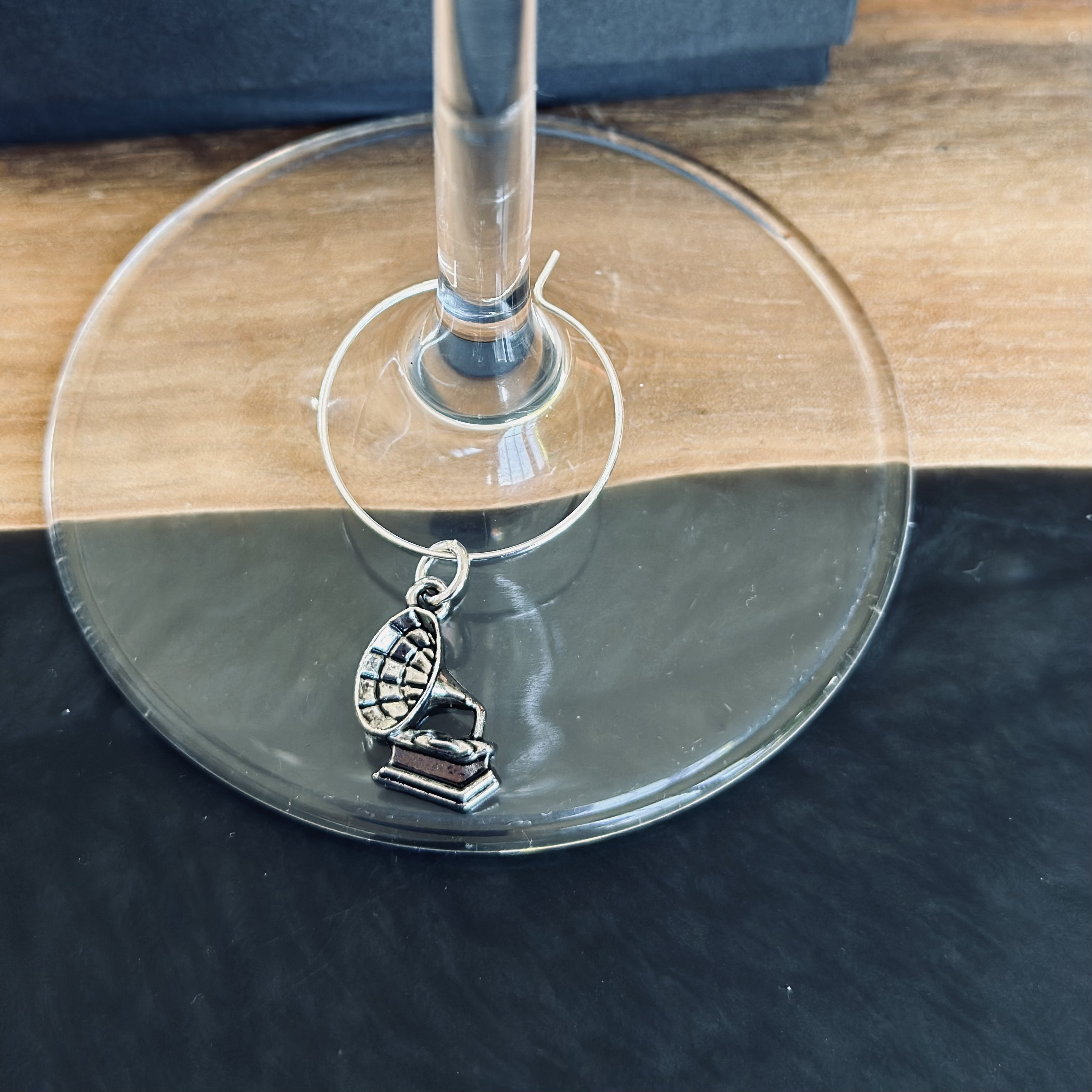 Gramophone Wine Charm
