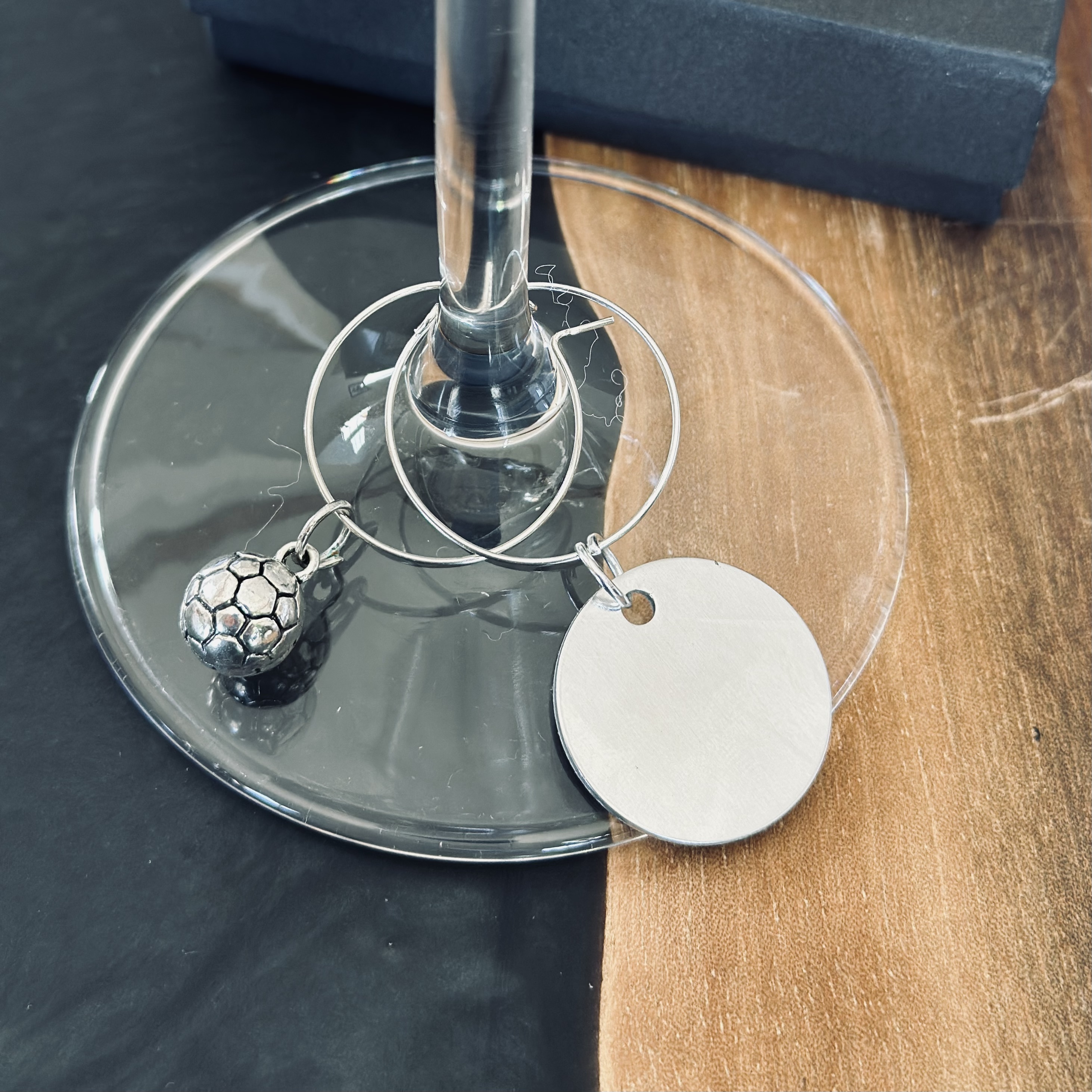 Soccer Wine Charms - 2 piece set