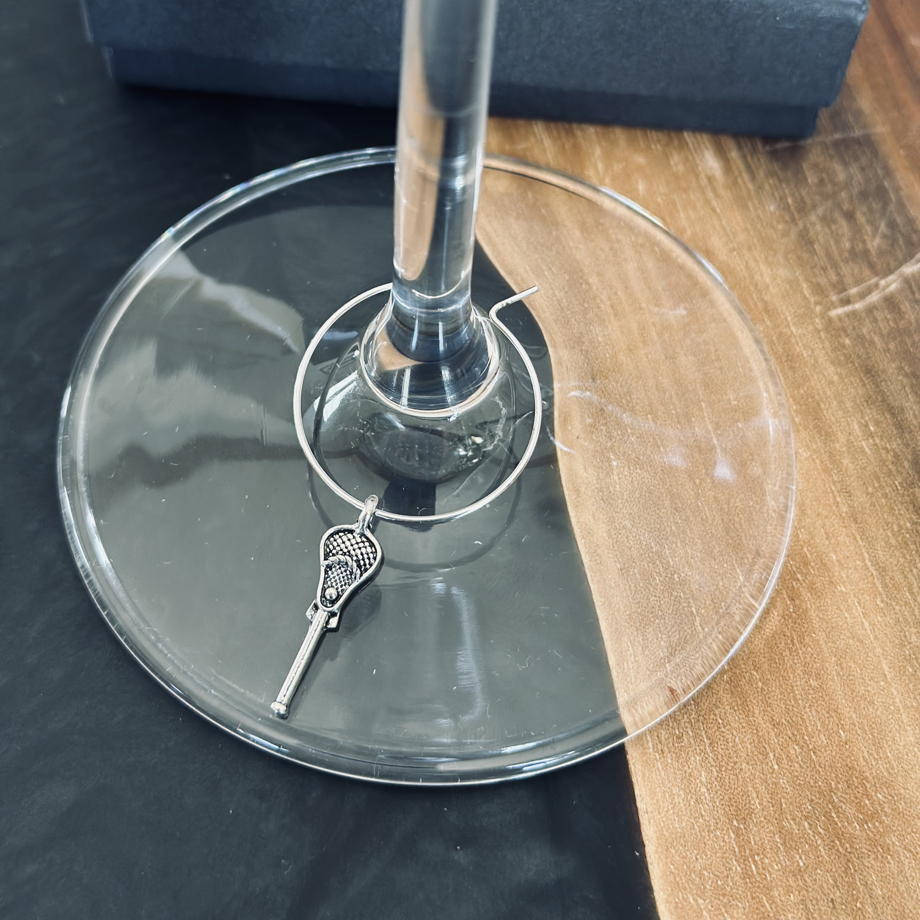 Lacrosse Stick Wine Glass Charm