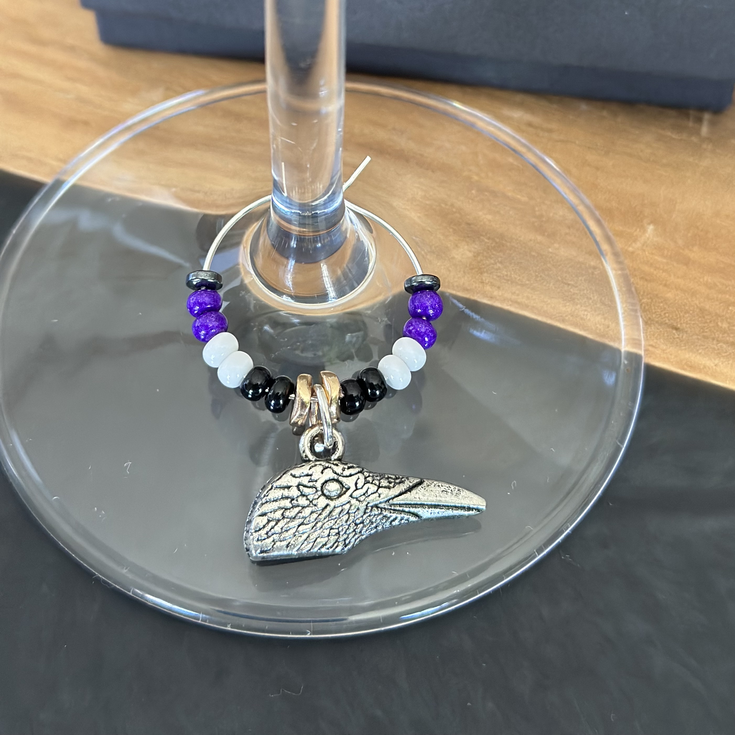Raven Wine Charm