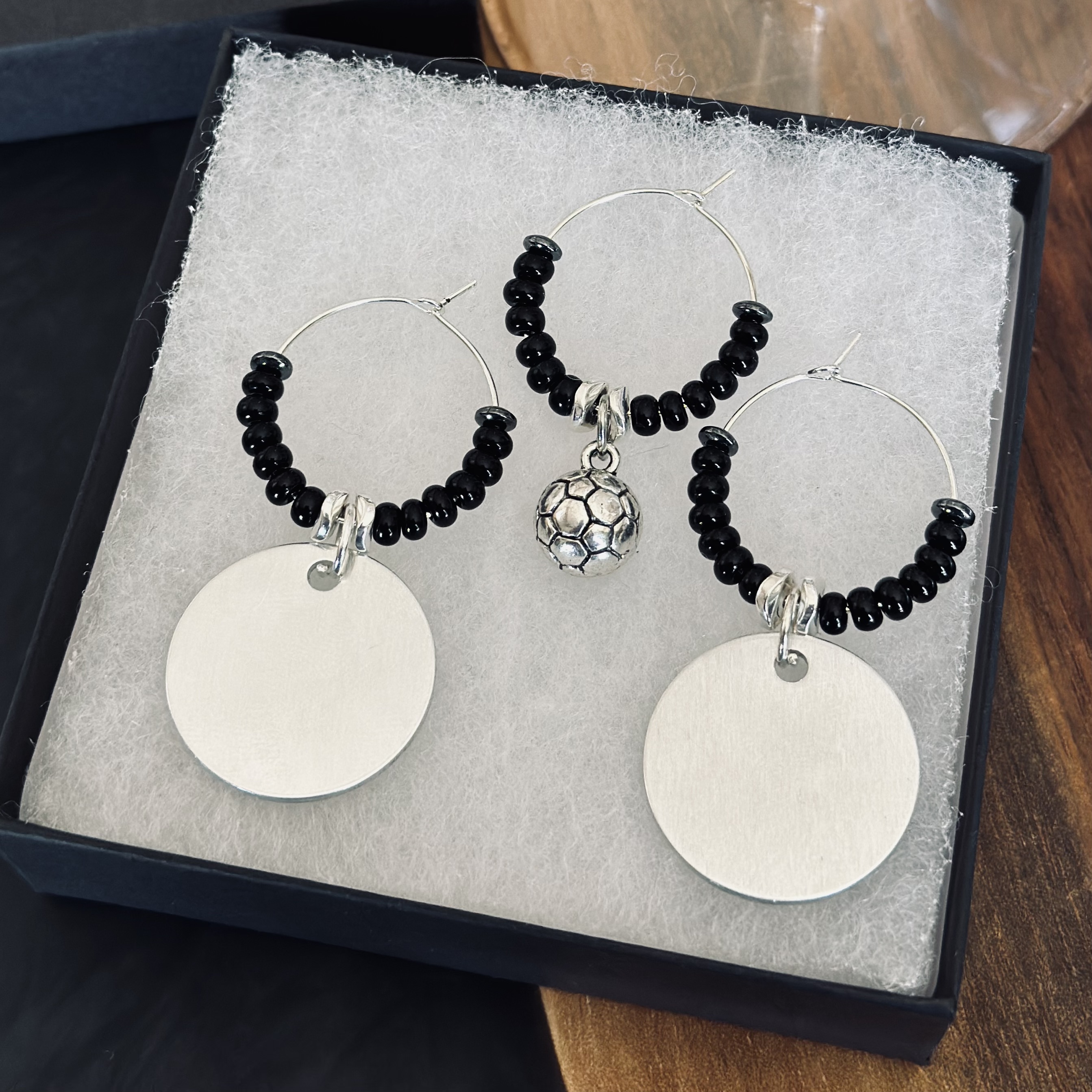 Soccer Wine Charms Set