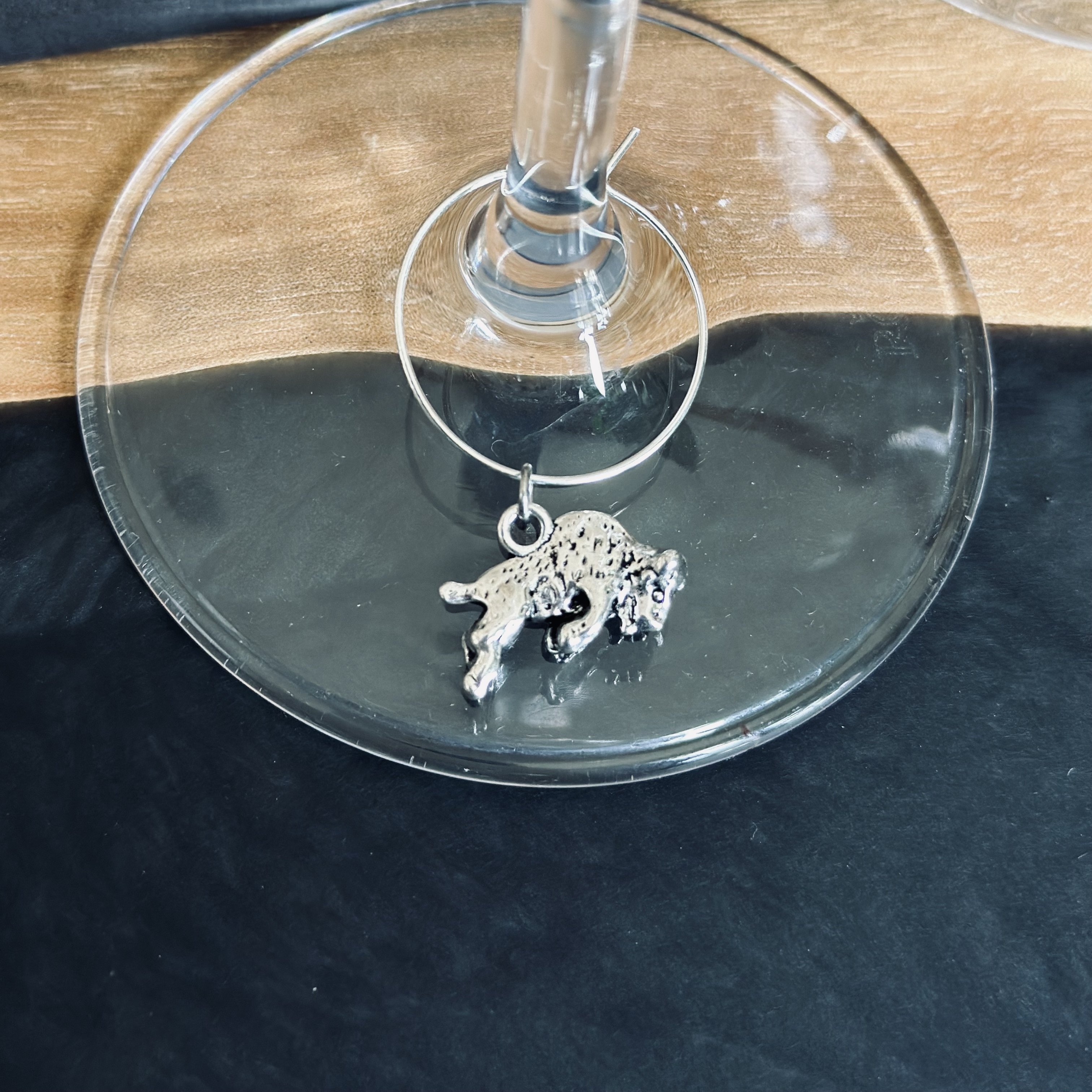 Buffalo Wine Glass Charm 