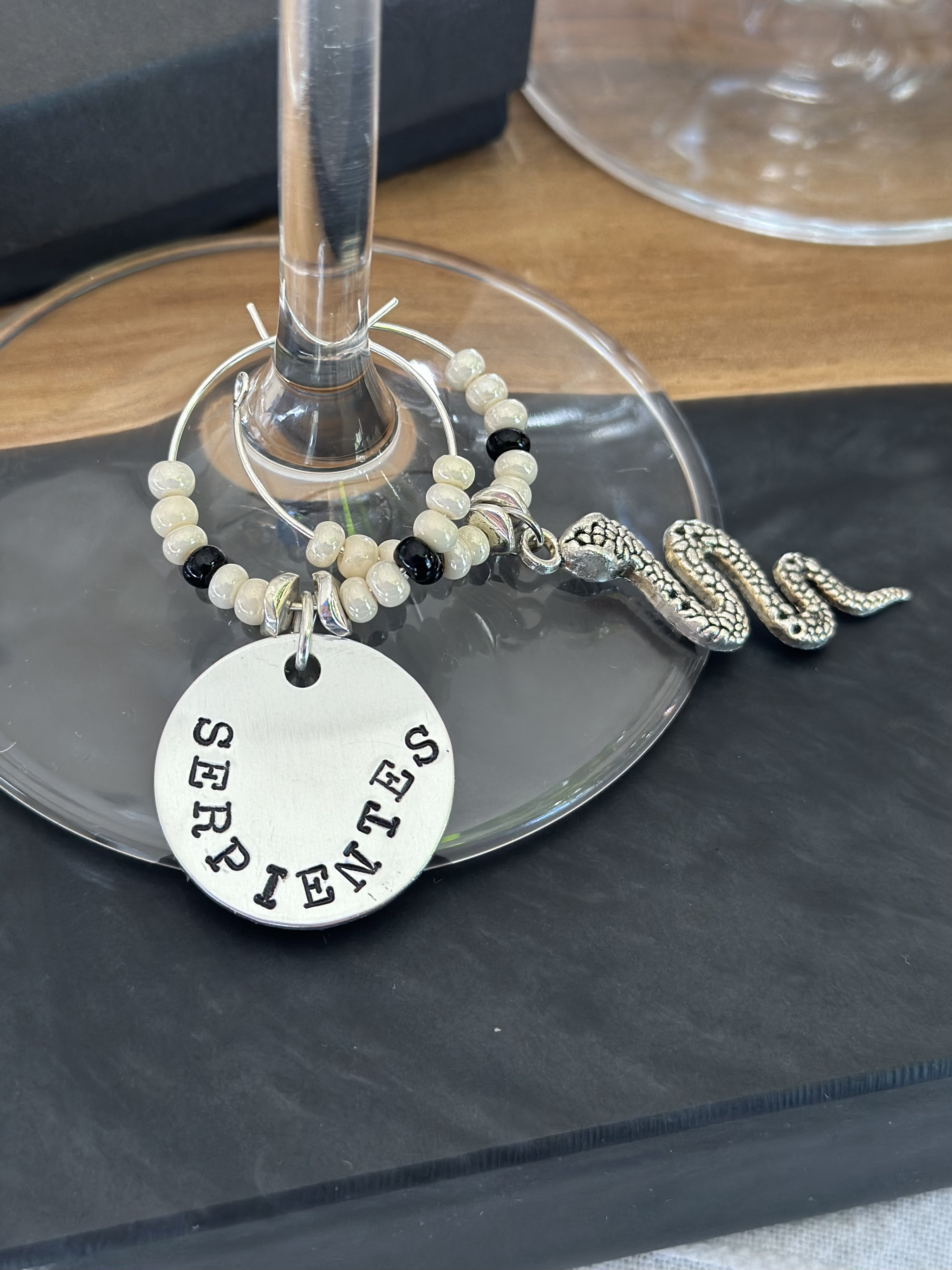 Snake Wine Glass Charm 