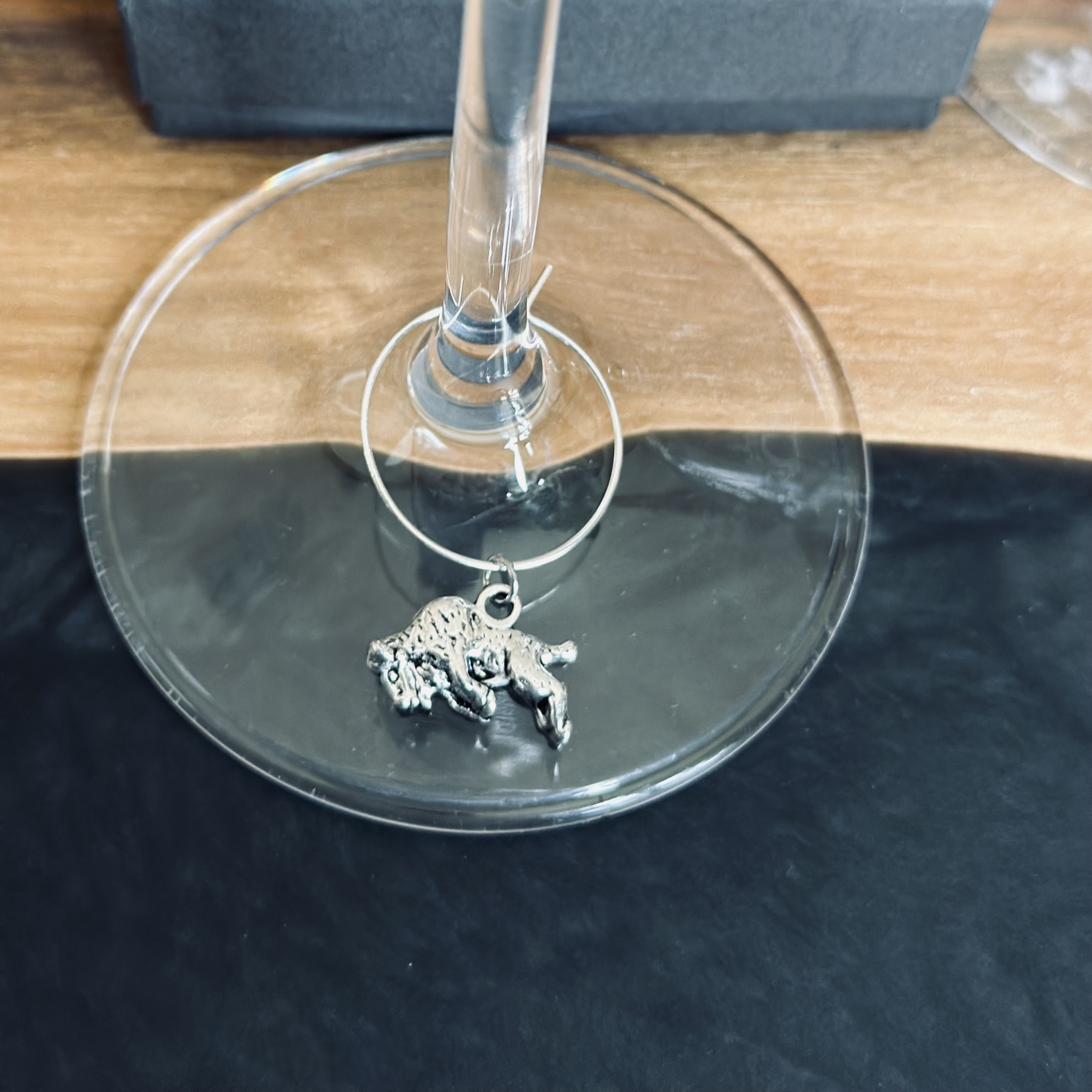 Buffalo Wine Glass Charm 