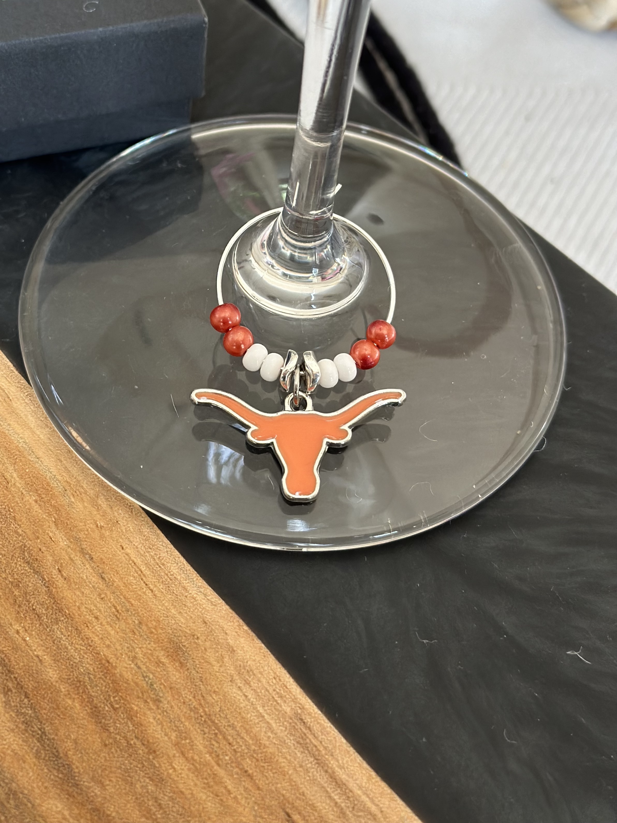 Texas Bull Wine Charm 