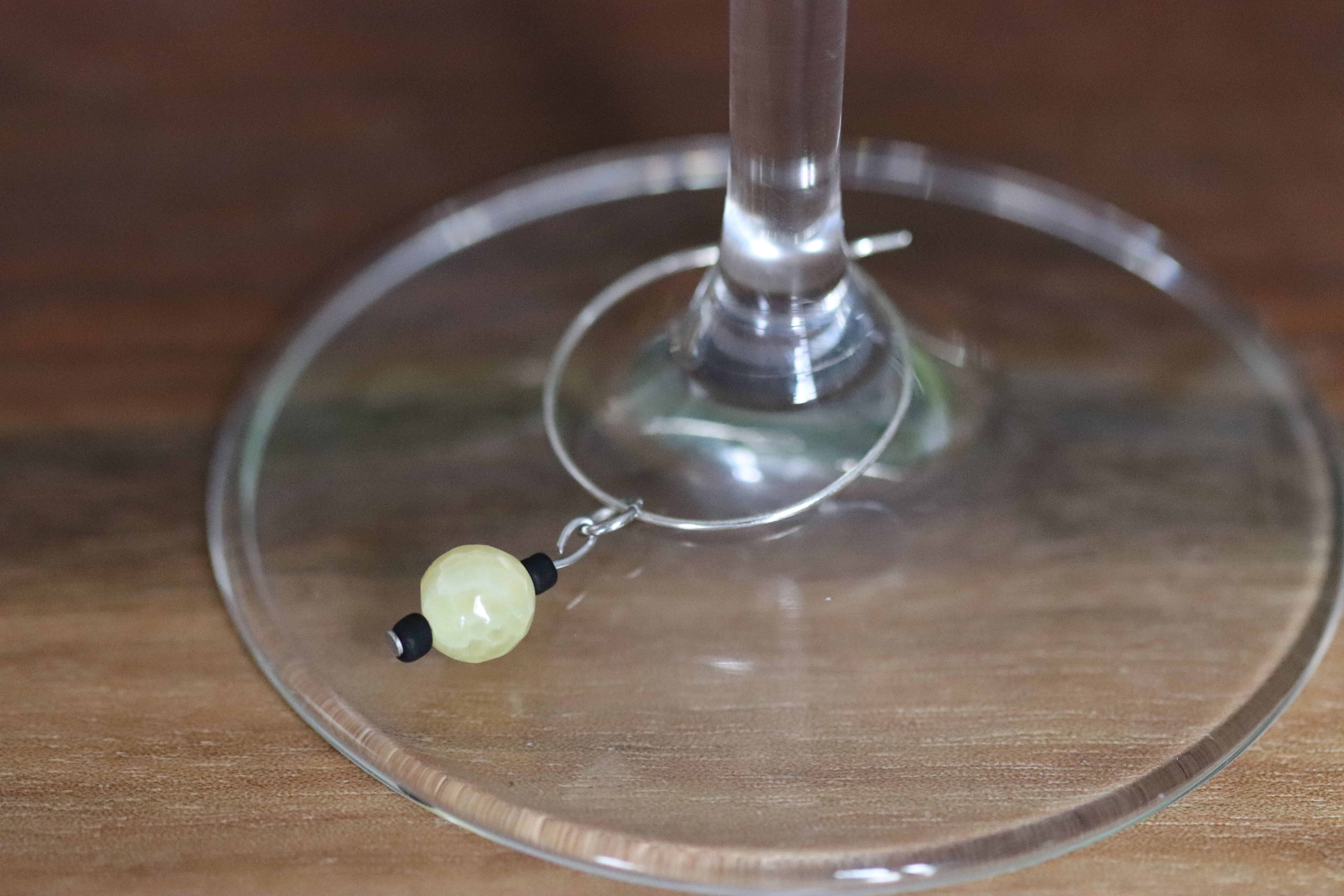 Chic Yellow Wine Glass Charms called "Limoncello"