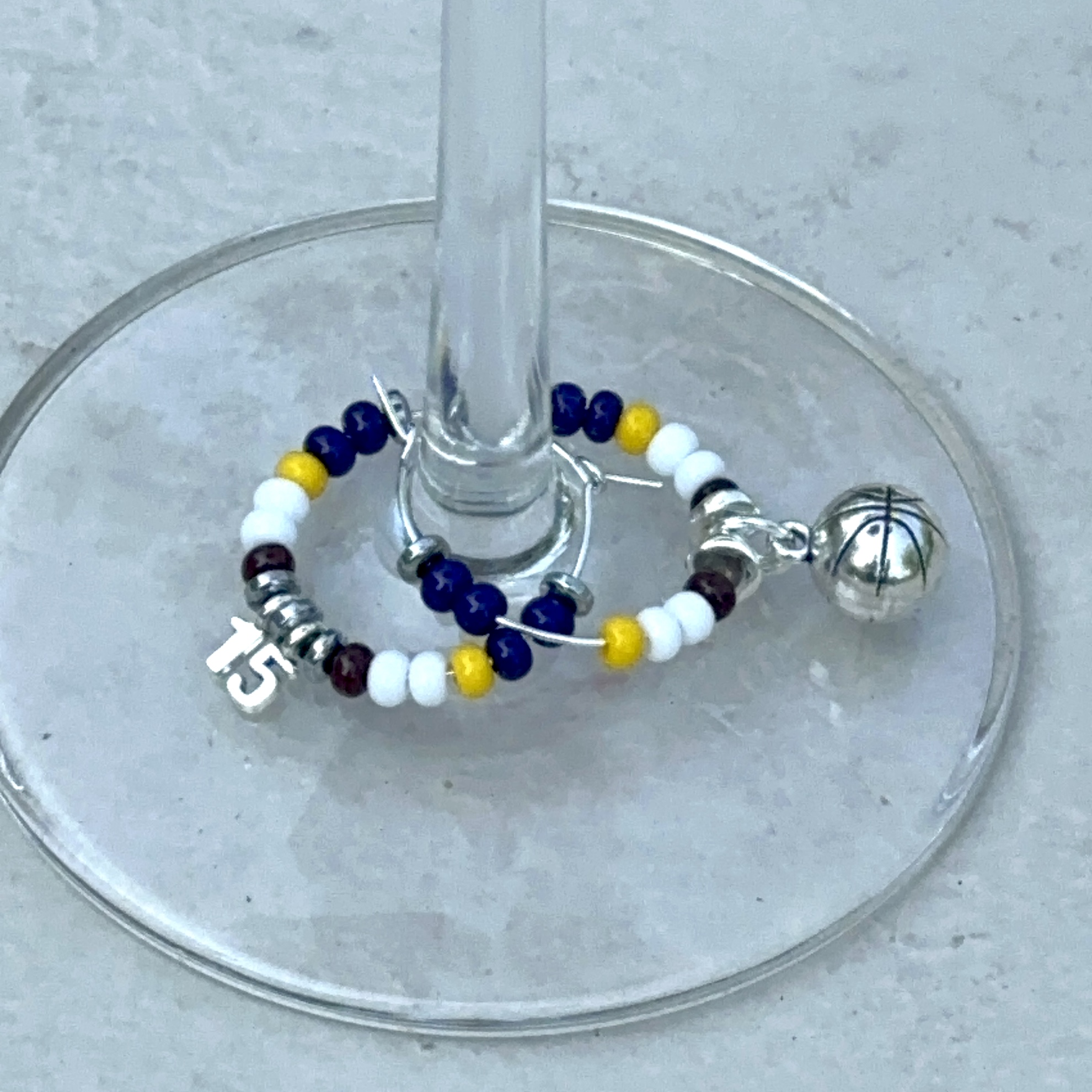 Athlete Jersey Number Wine Charm