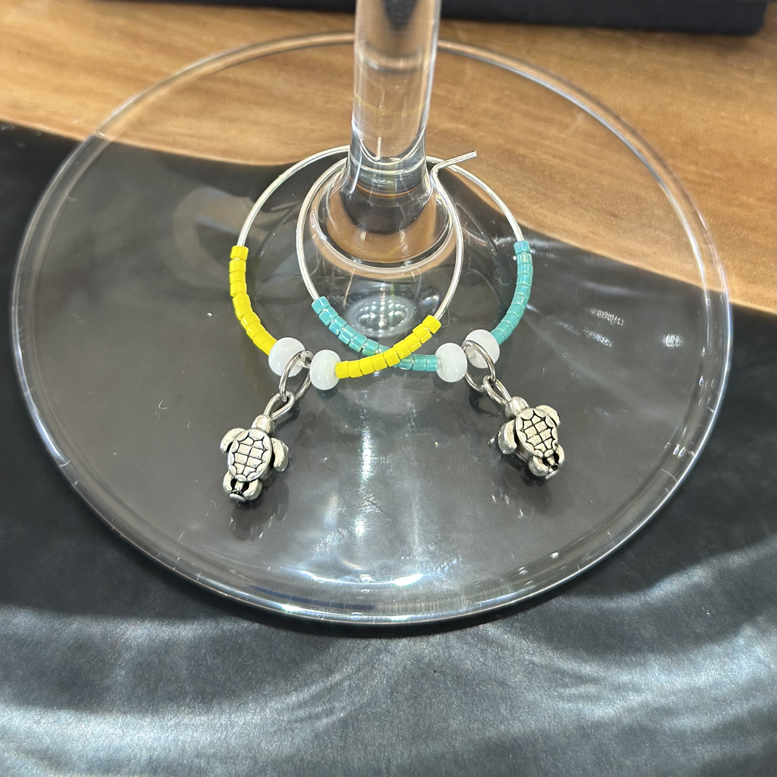 Colorful Sea Turtle Wine Charms