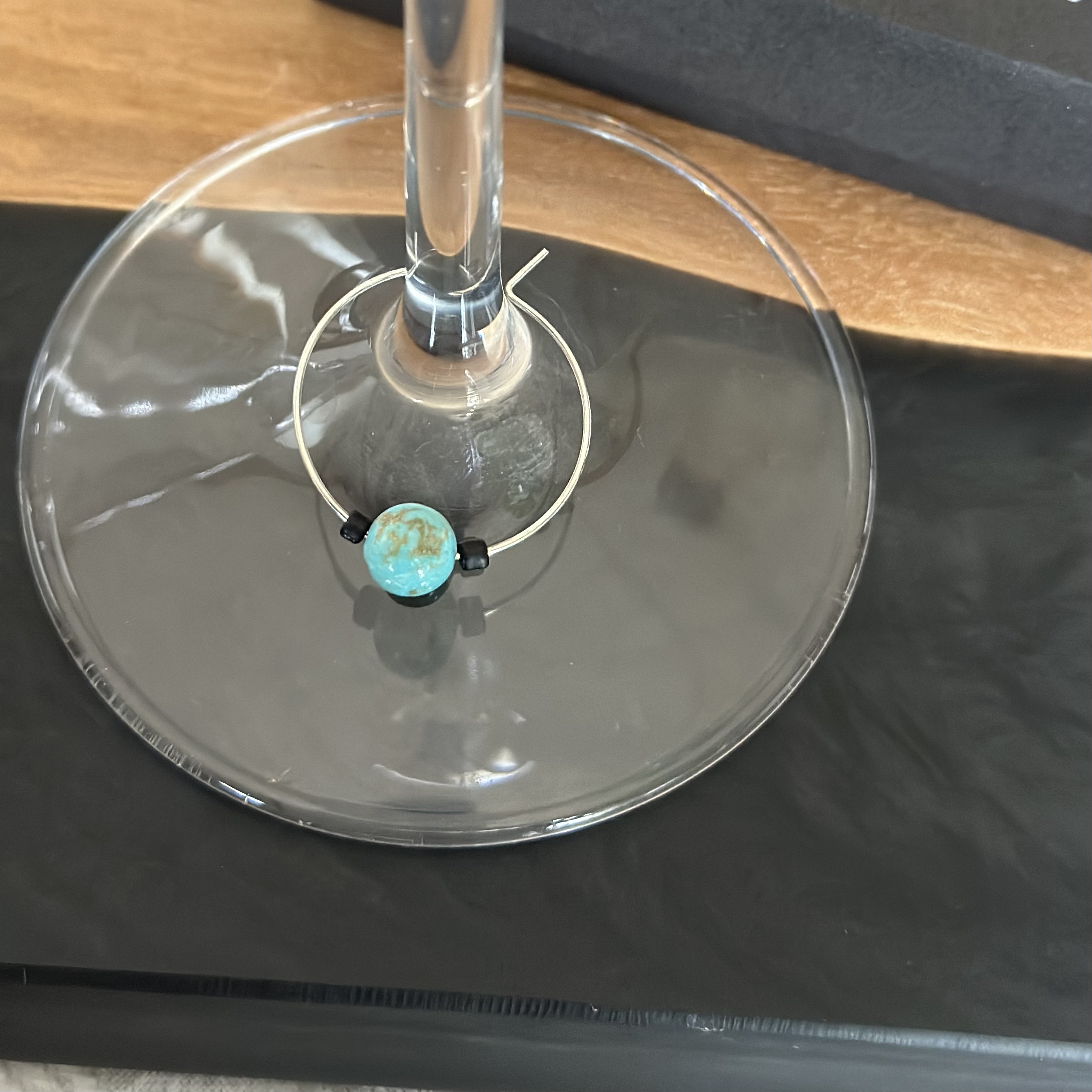Turquoise Howlite Wine Glass Charm called "The Explorer"