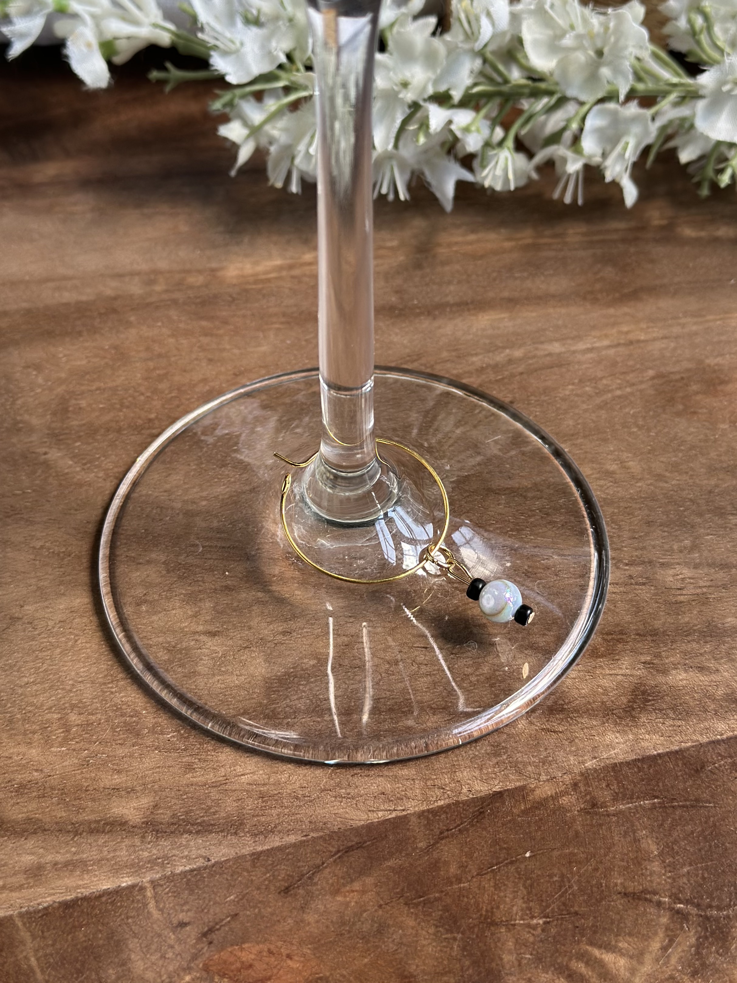 Shimmery Lavender Wine Charm called "Taylor's Purple"