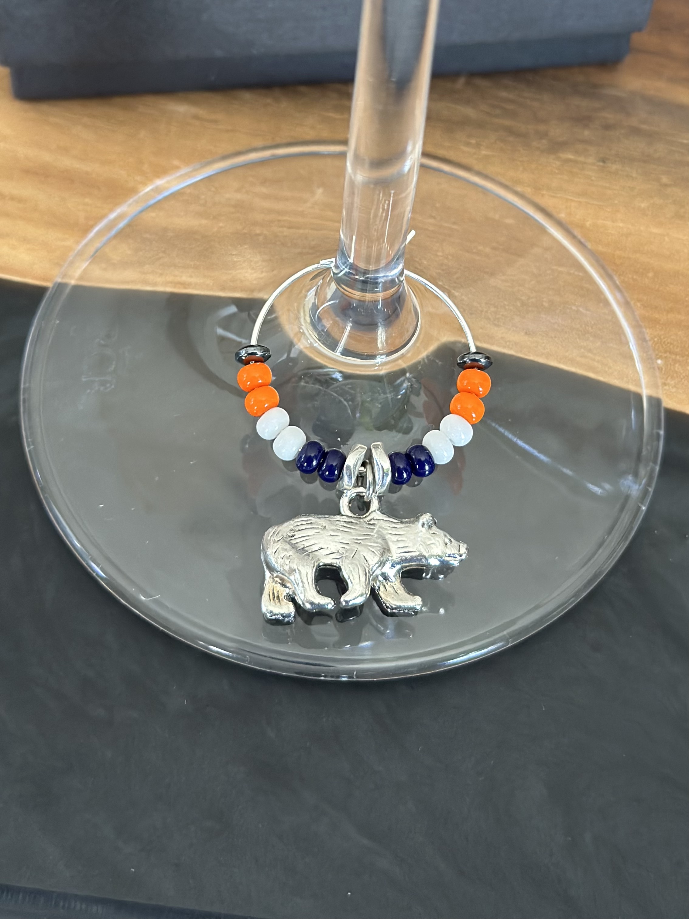 Silver Bear Wine Glass Charm