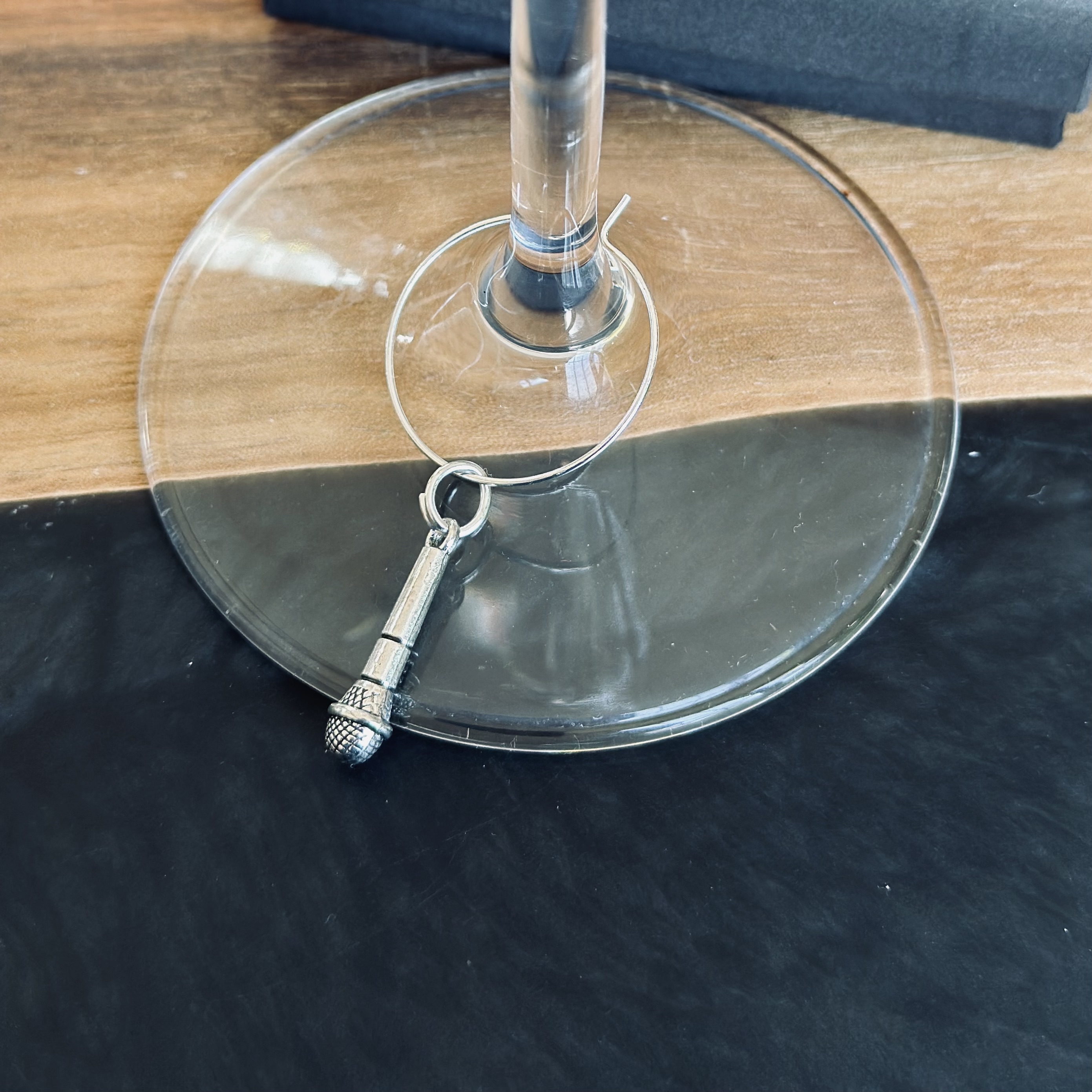 Microphone Wine Charm