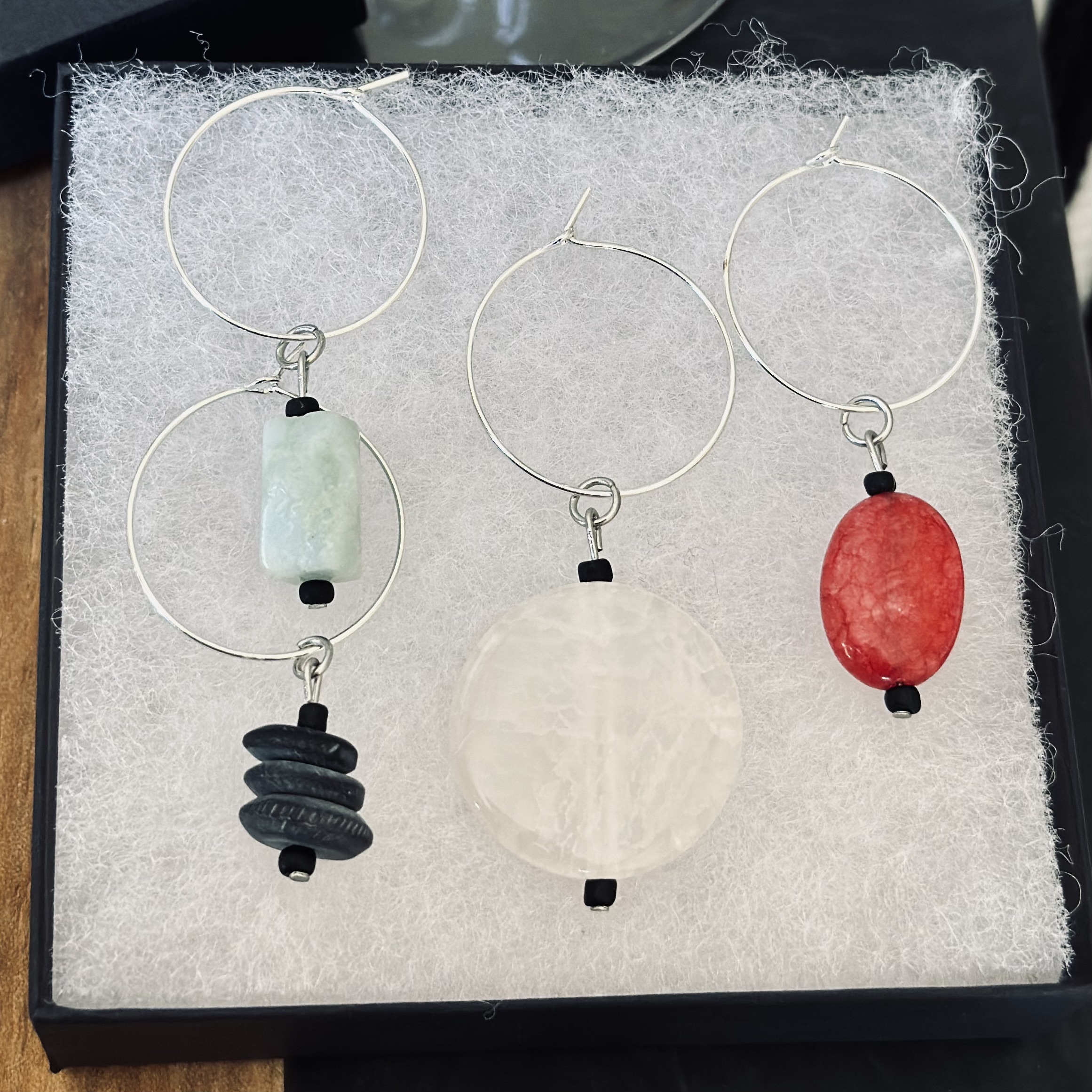 Handcrafted Gemstones Wine Charms Sets