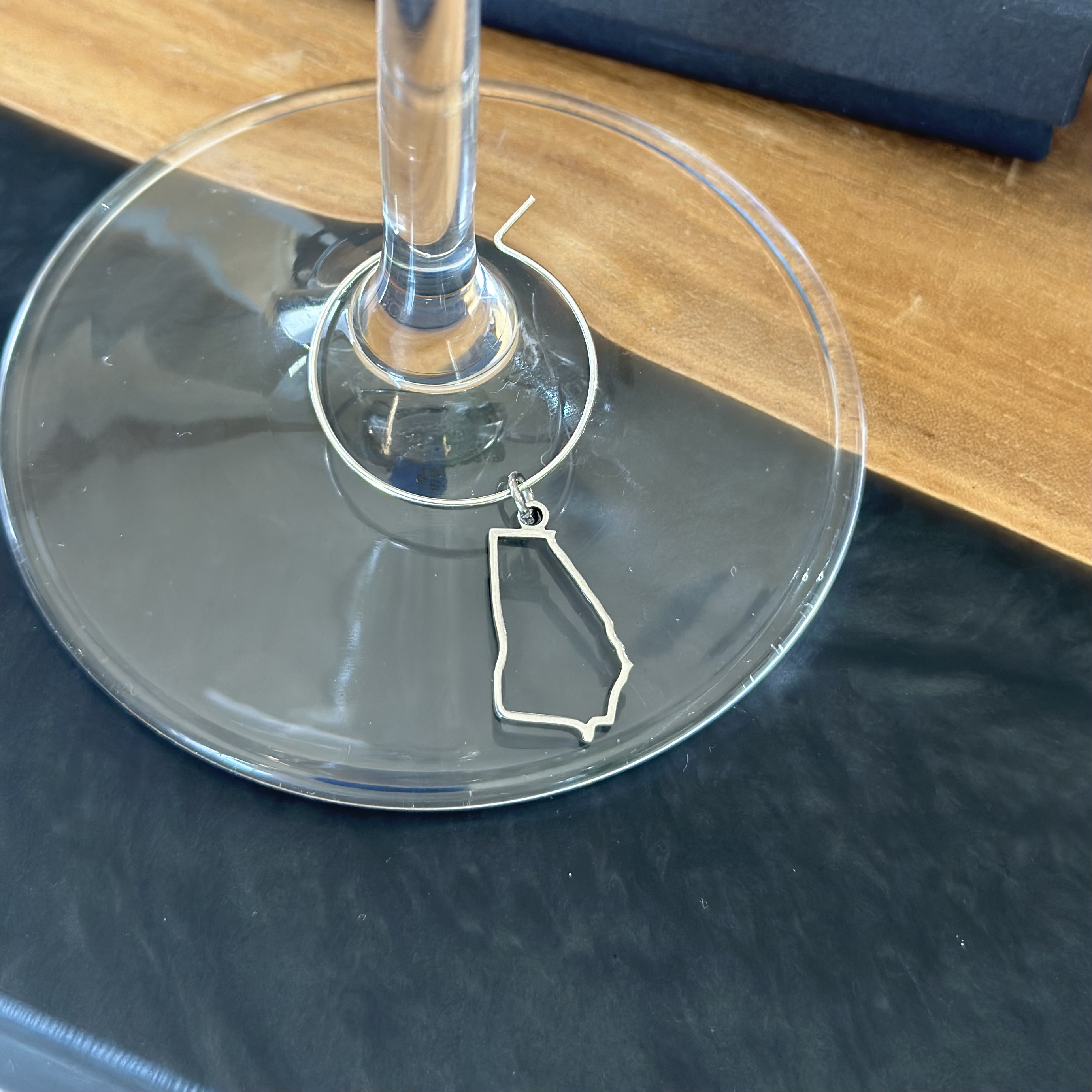 Georgia silver tone wine charm