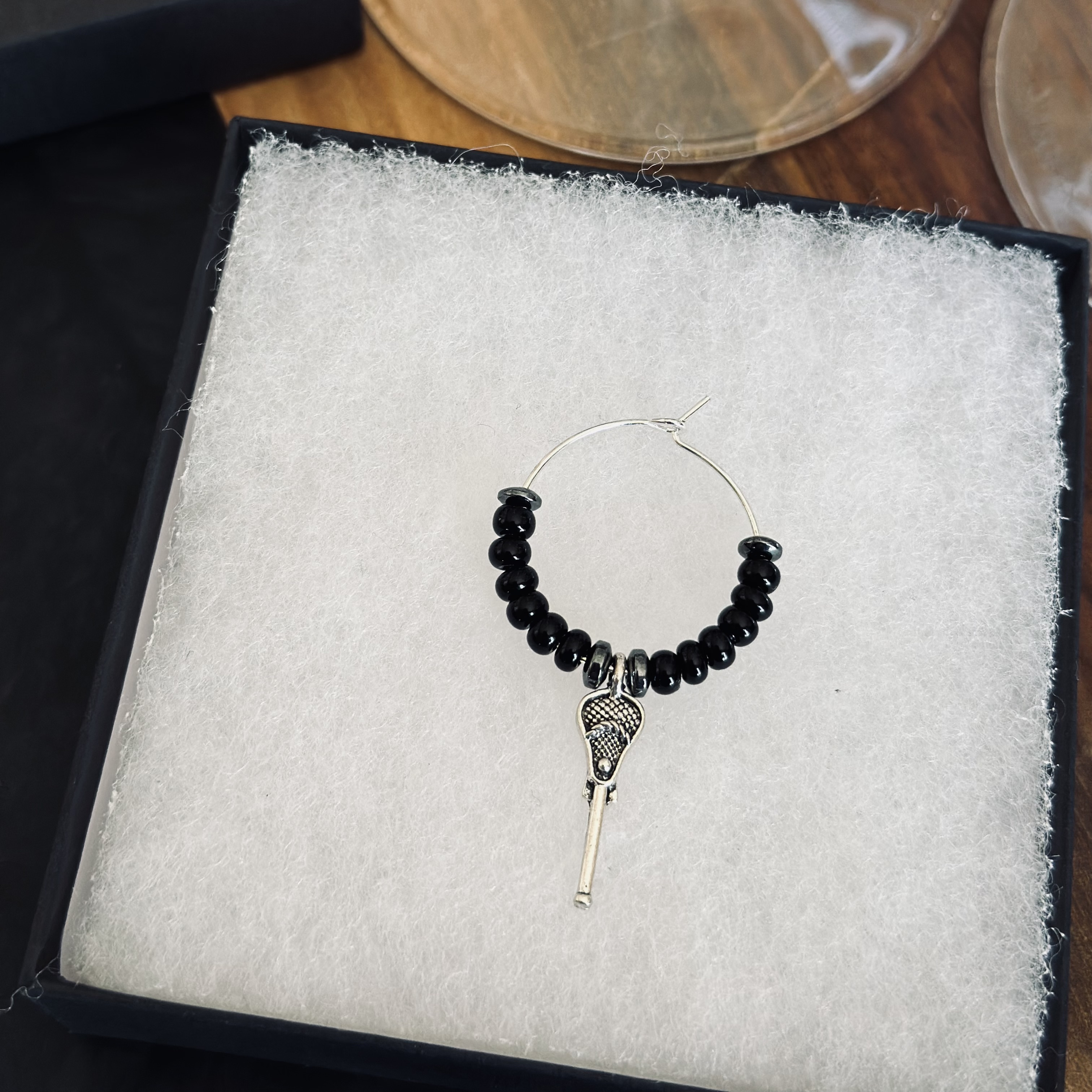 Lacrosse Stick Wine Glass Charm