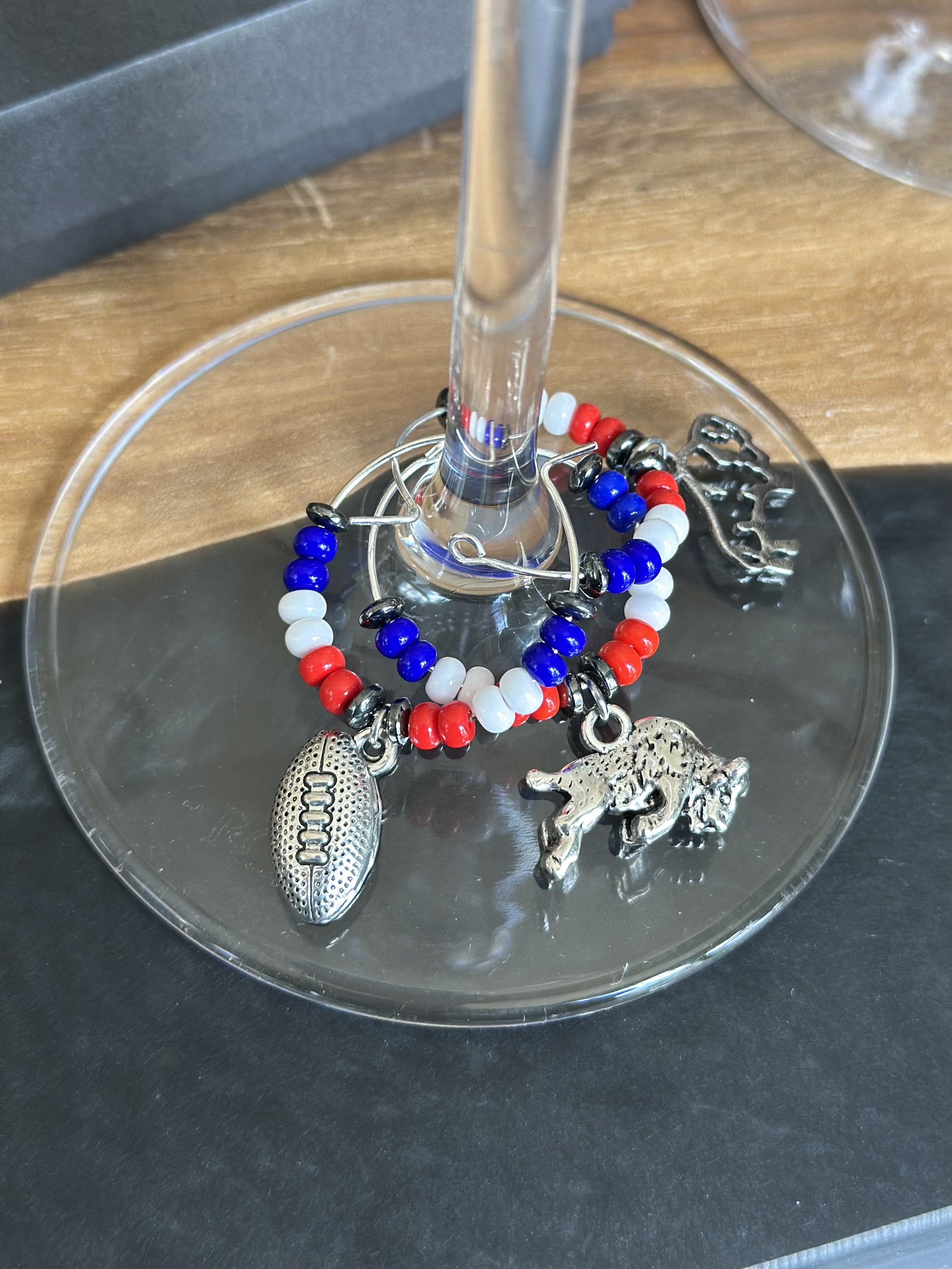 Buffalo Wine Glass Charm 