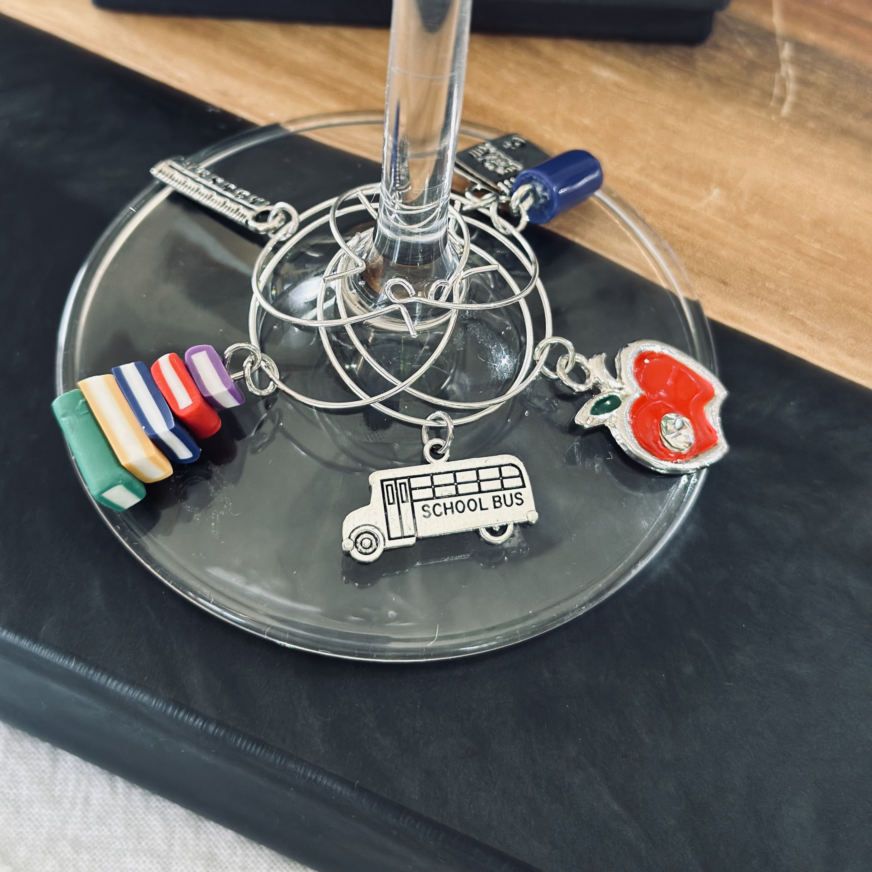 School Wine Charms for Teachers and Administrators