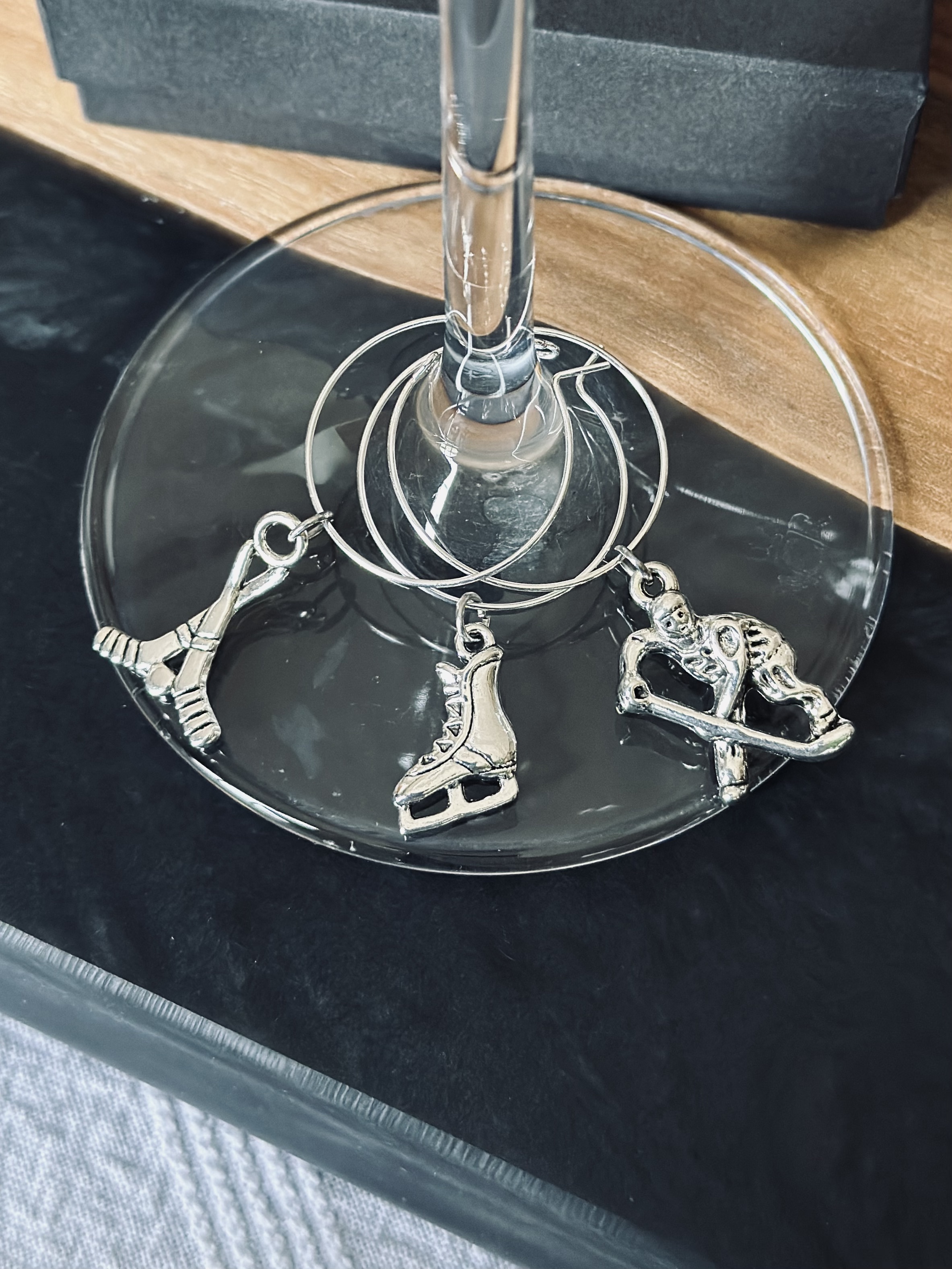 Fully customizable hockey wine charms and pendants