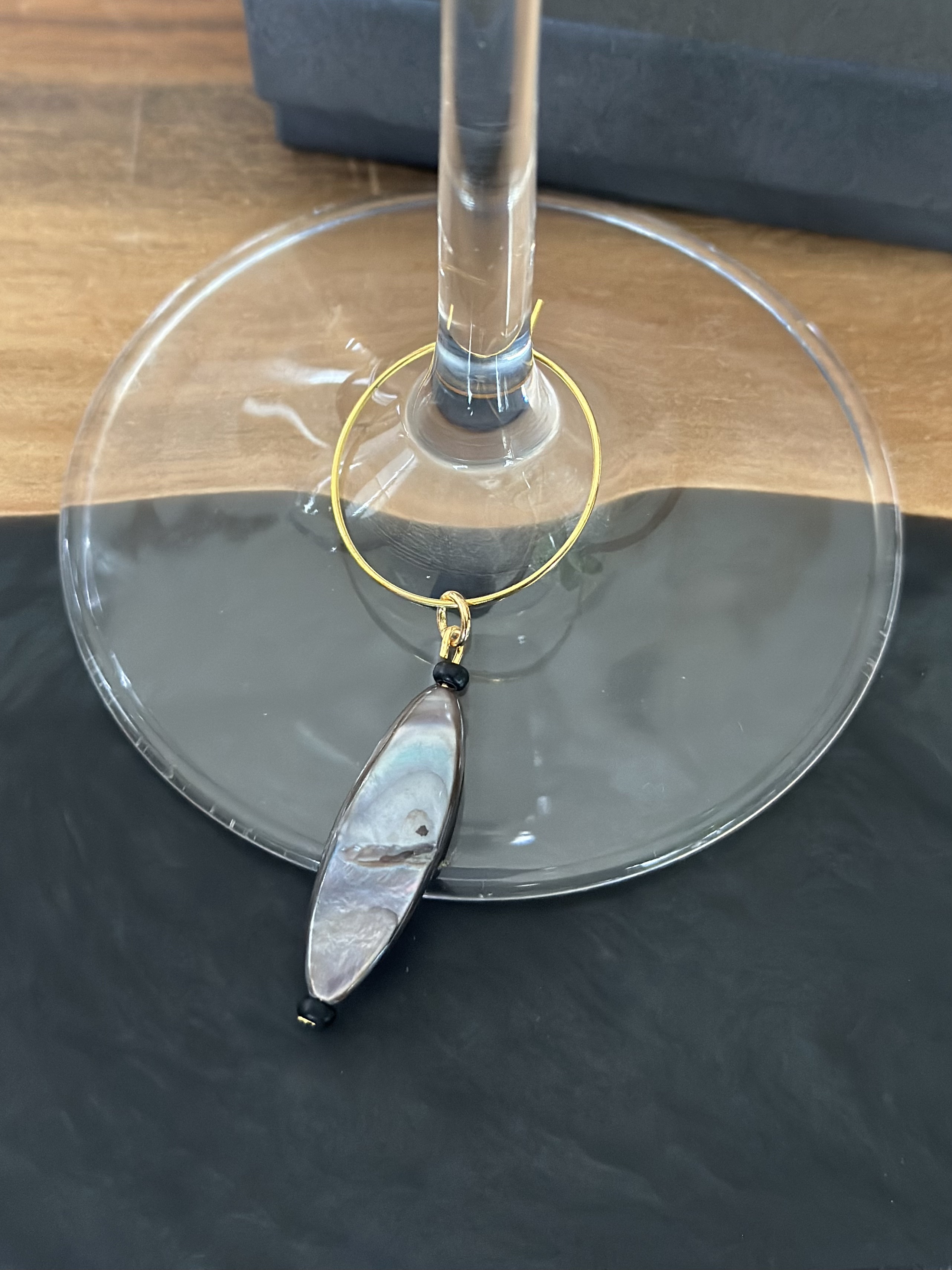 Shimmery Brown and Grey Wine Charm called "Kayak"