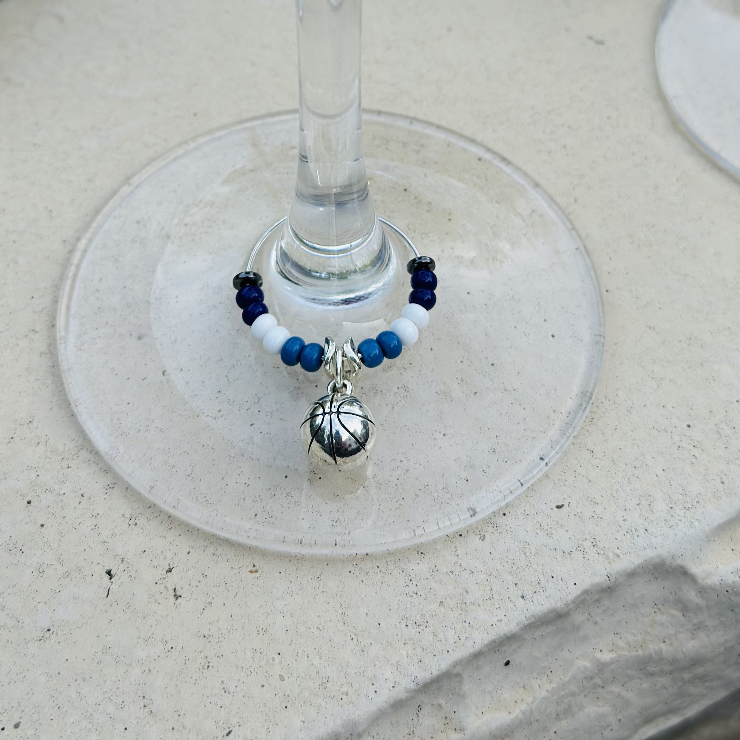 Basketball Wine Glass Charm