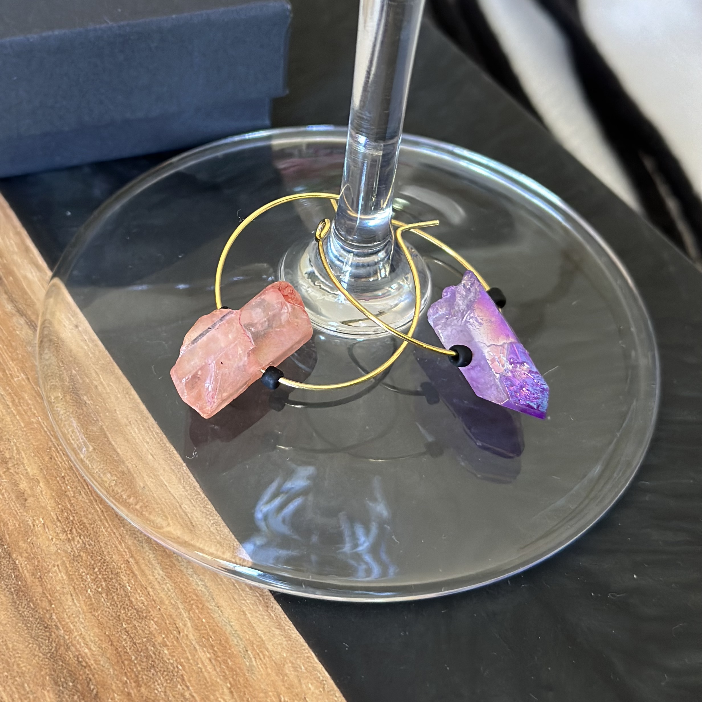 Handcrafted Gemstones Wine Charms Sets