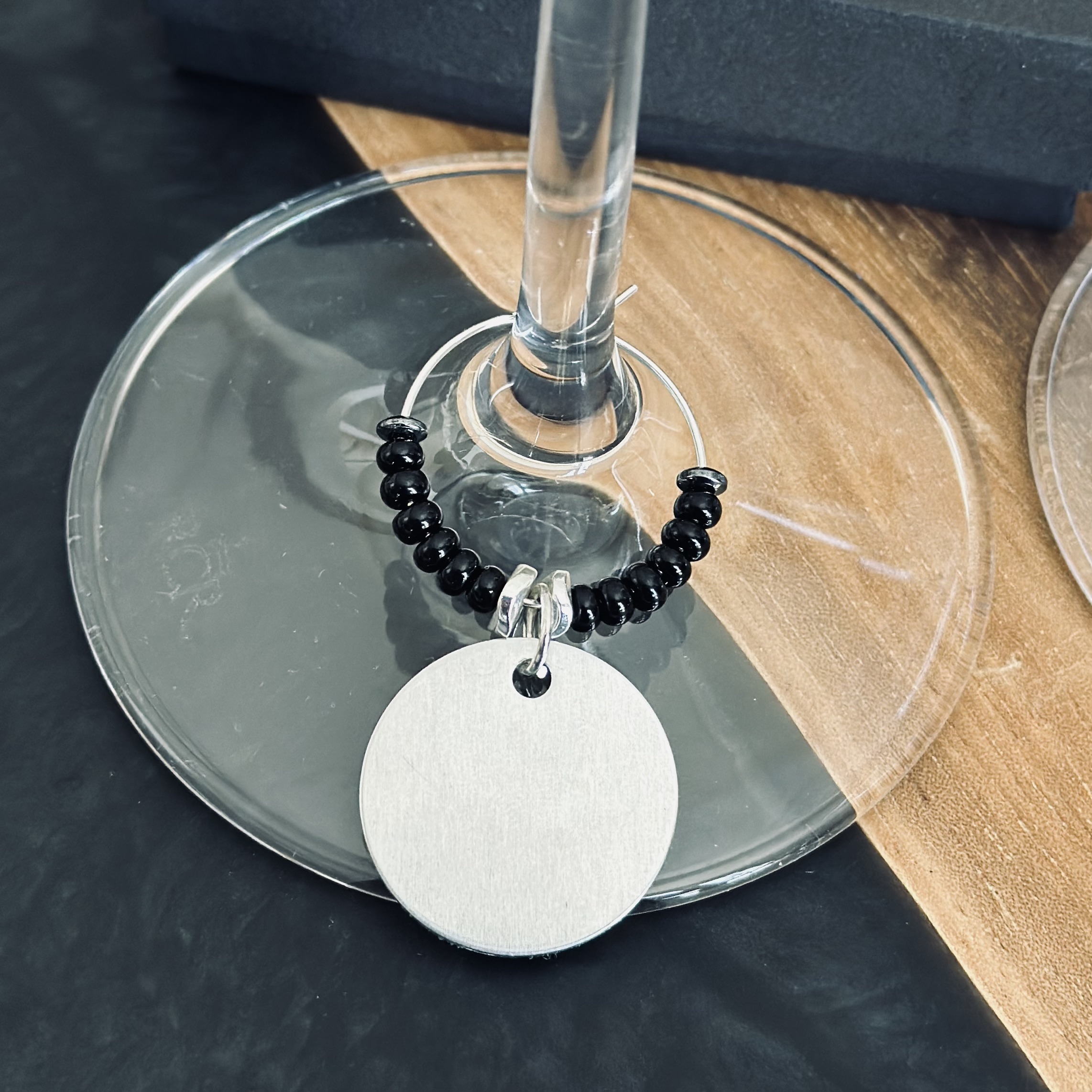 Personalized Wine Charms - Hand Stamped Pendants