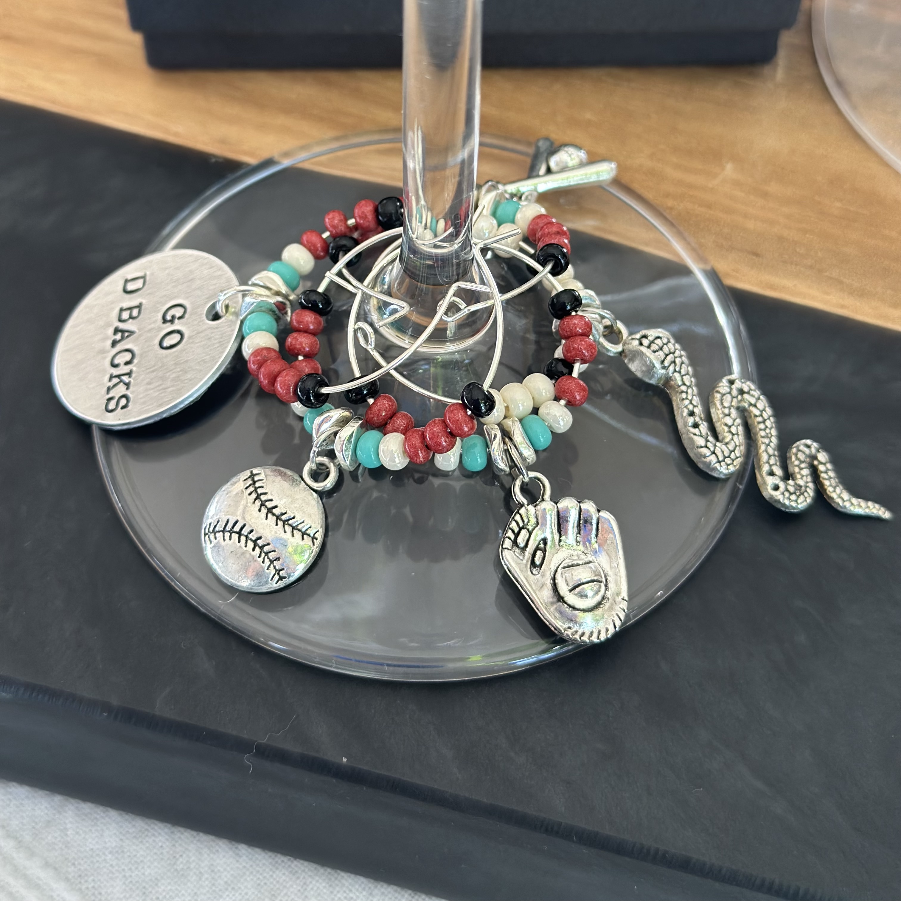 Fully Customizable Baseball Wine Charms 