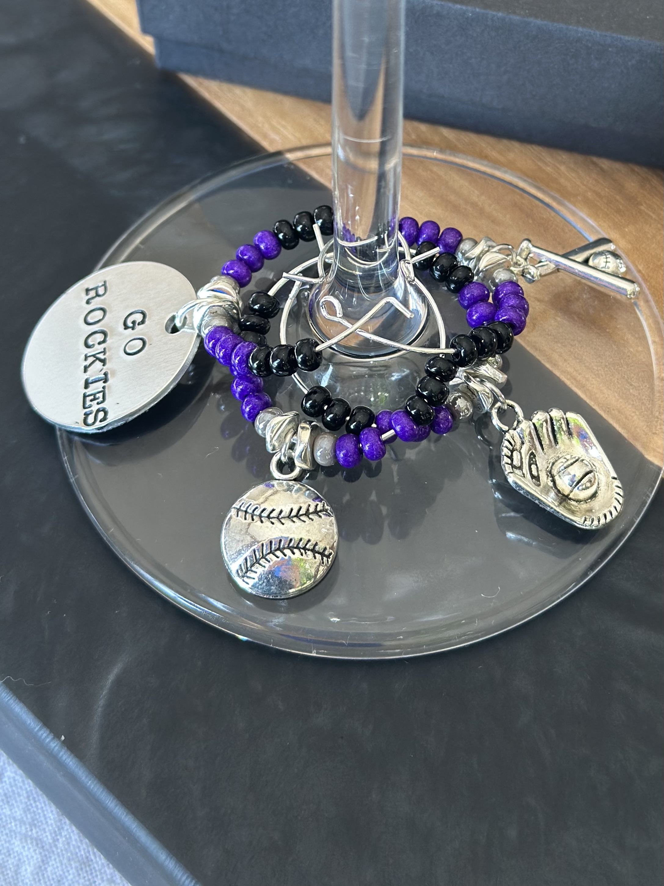 Fully Customizable Baseball Wine Charms 
