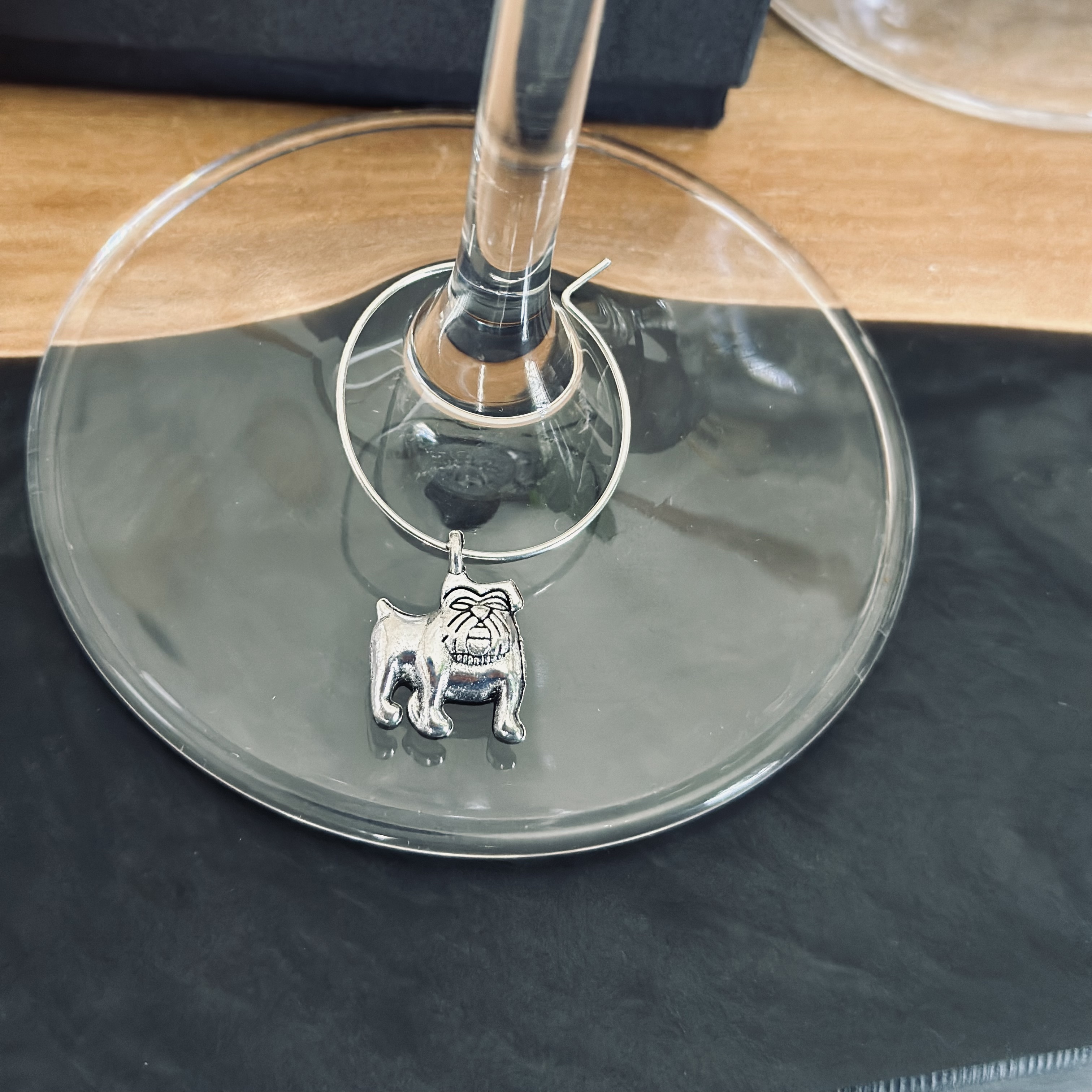 Bulldog Wine Charm 