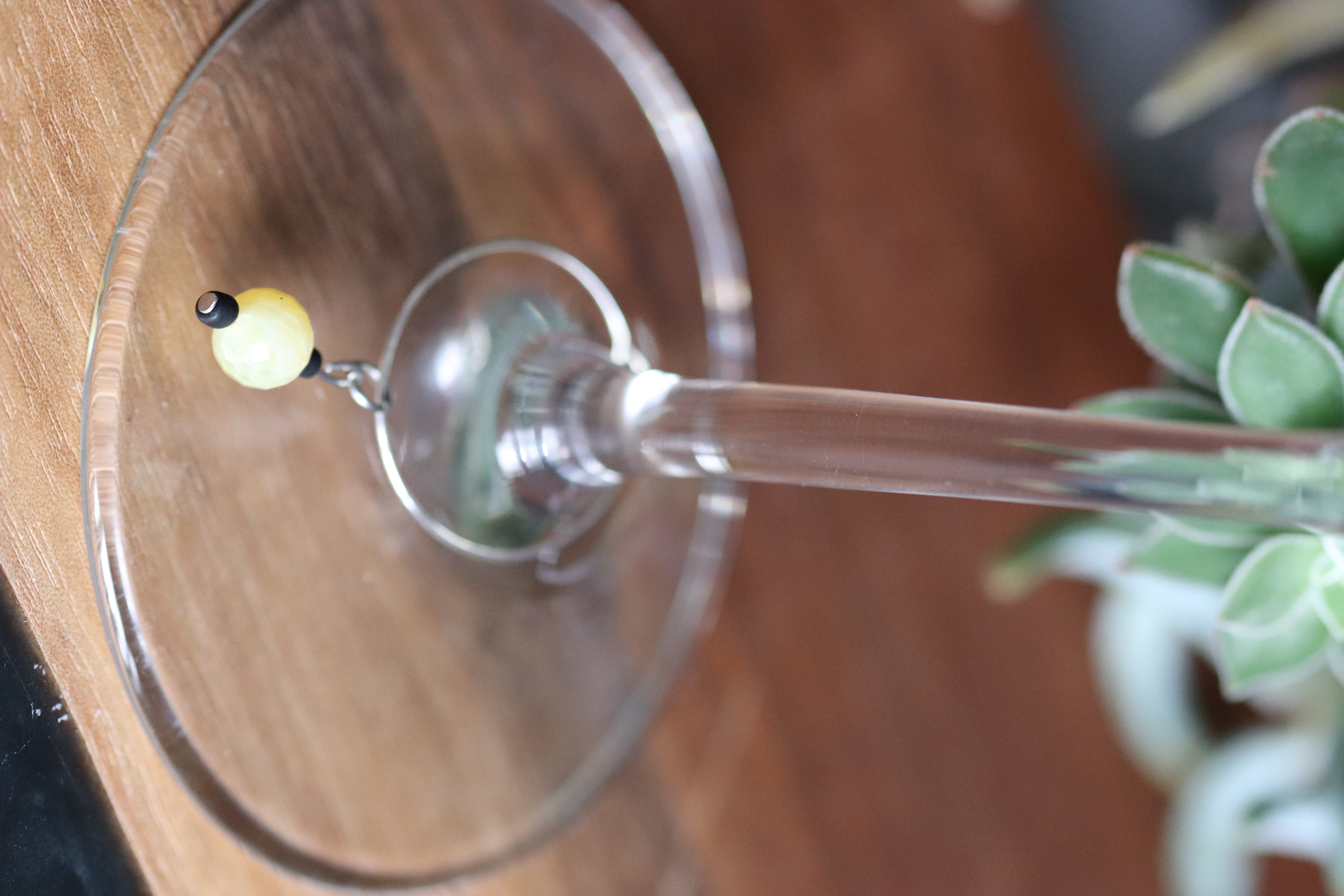 Chic Yellow Wine Glass Charms called "Limoncello"