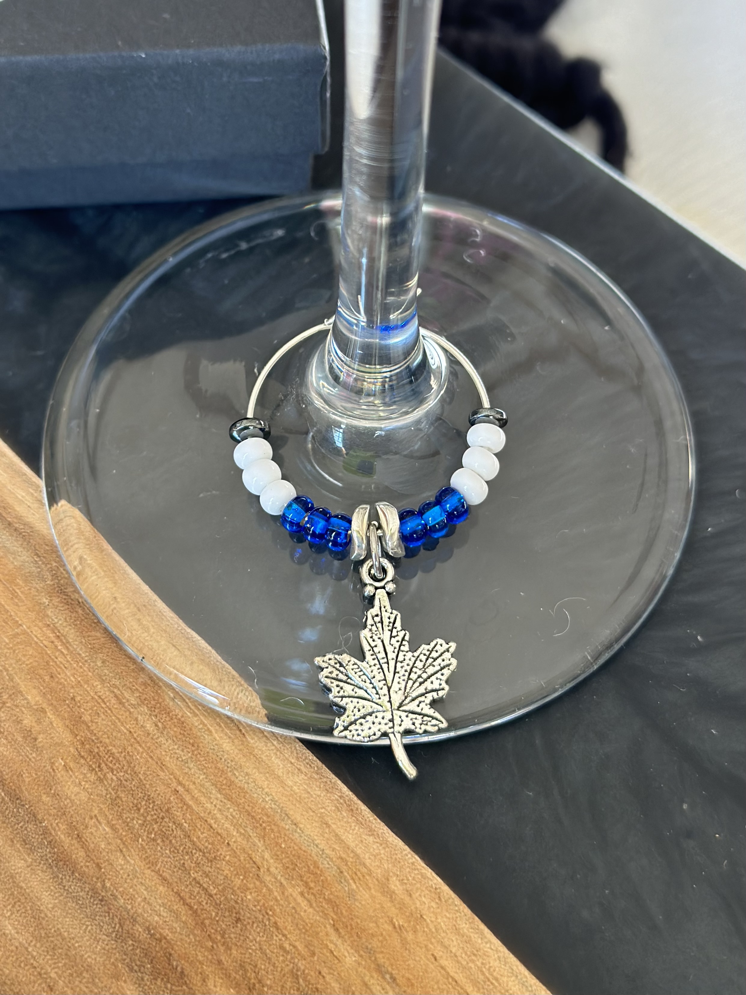 Maple Leaf Wine Charm