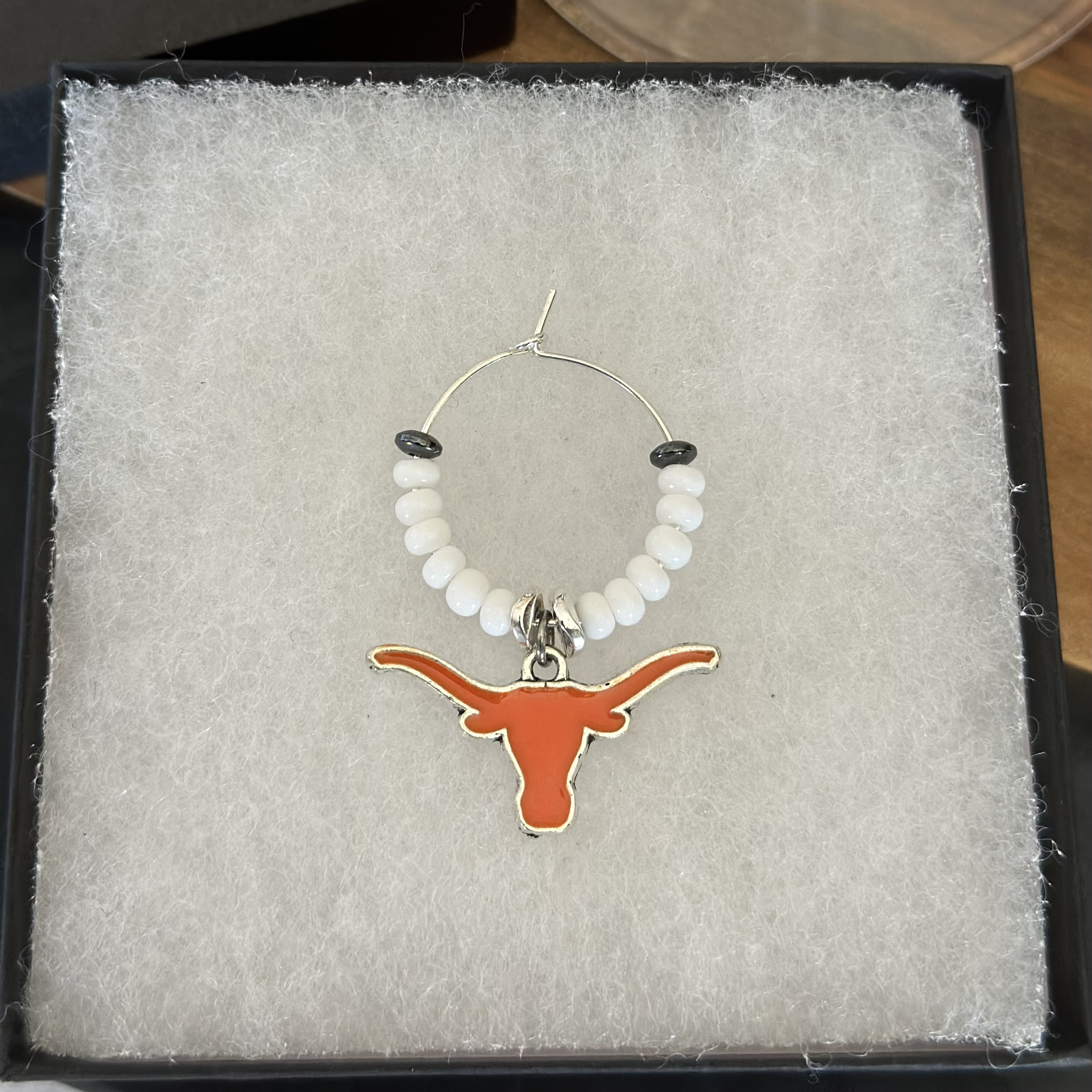 Texas Bull Wine Charm 