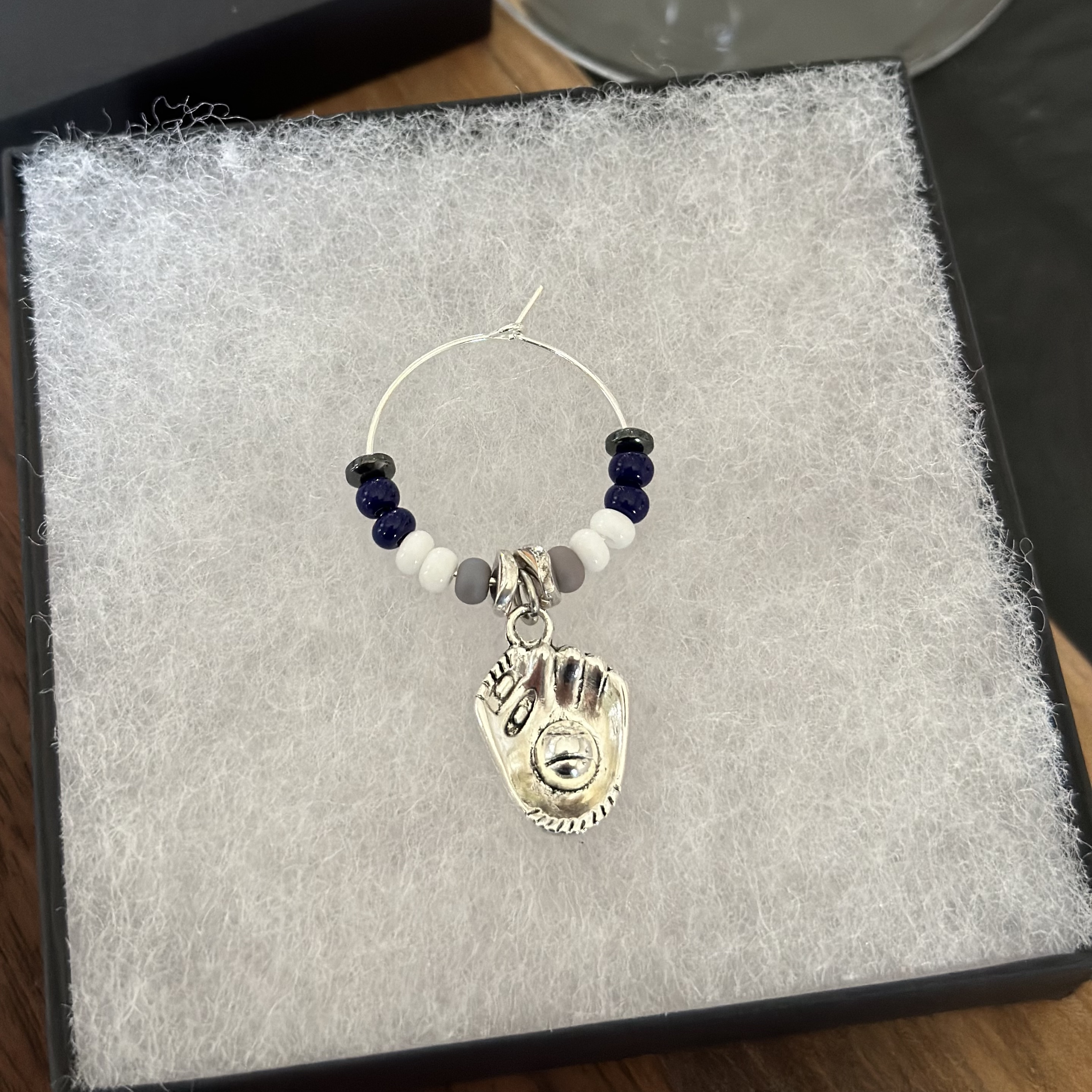 Baseball Glove Wine Charm