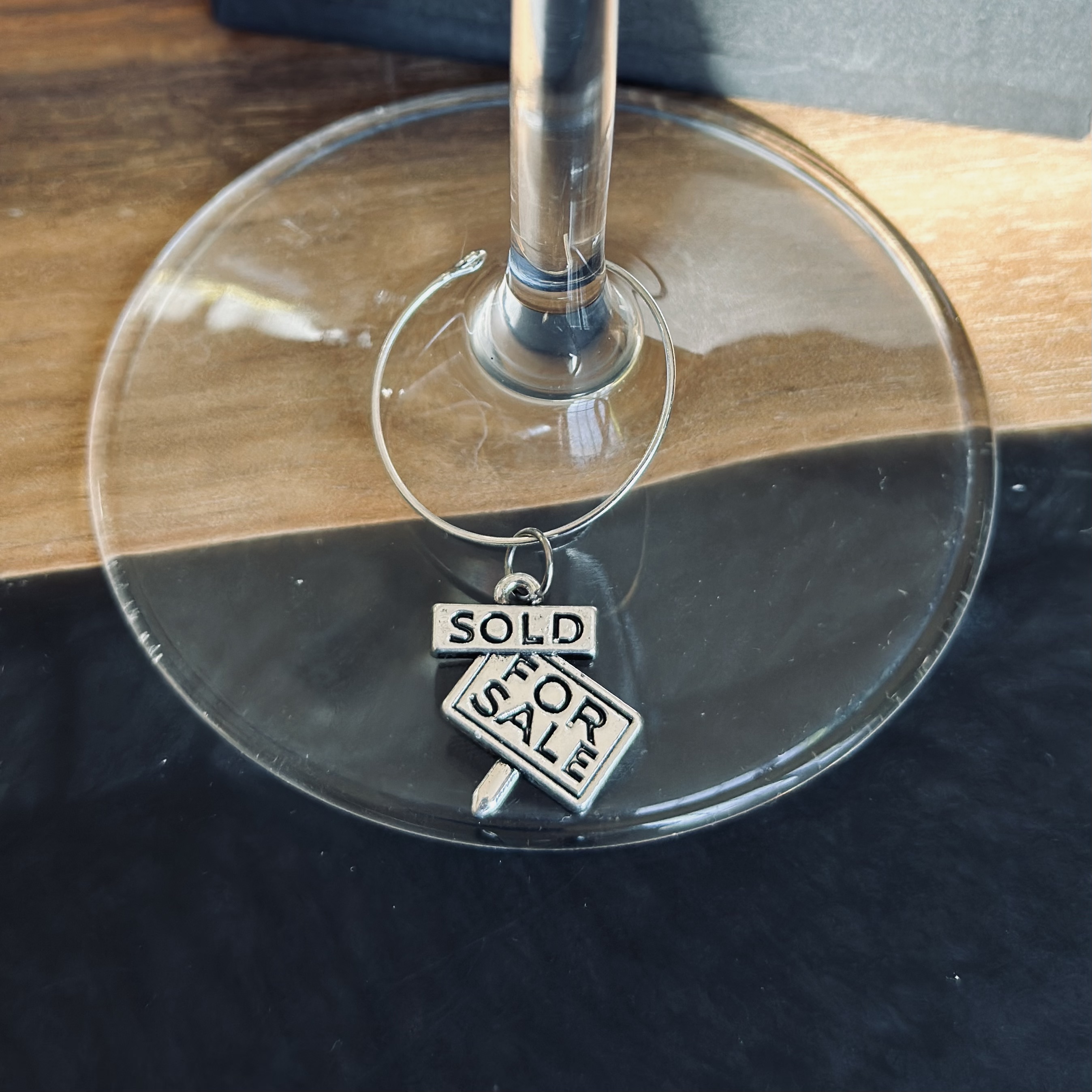 Real Estate Homeowner Wine Glass Charm