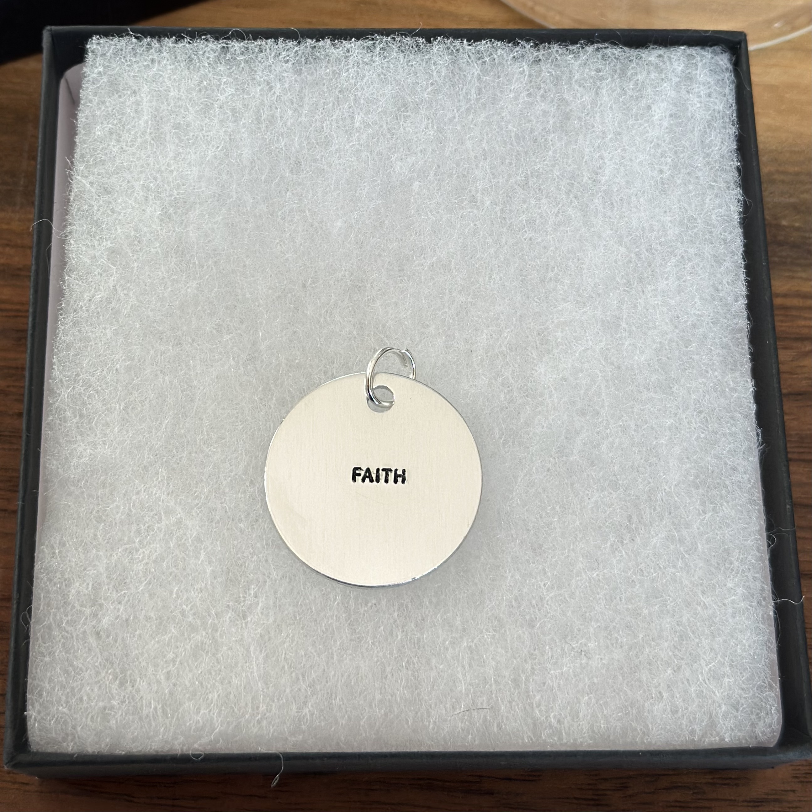 Hand Stamped Spiritual Accessories - FAITH Pendant, Jewelry and Wine Charm