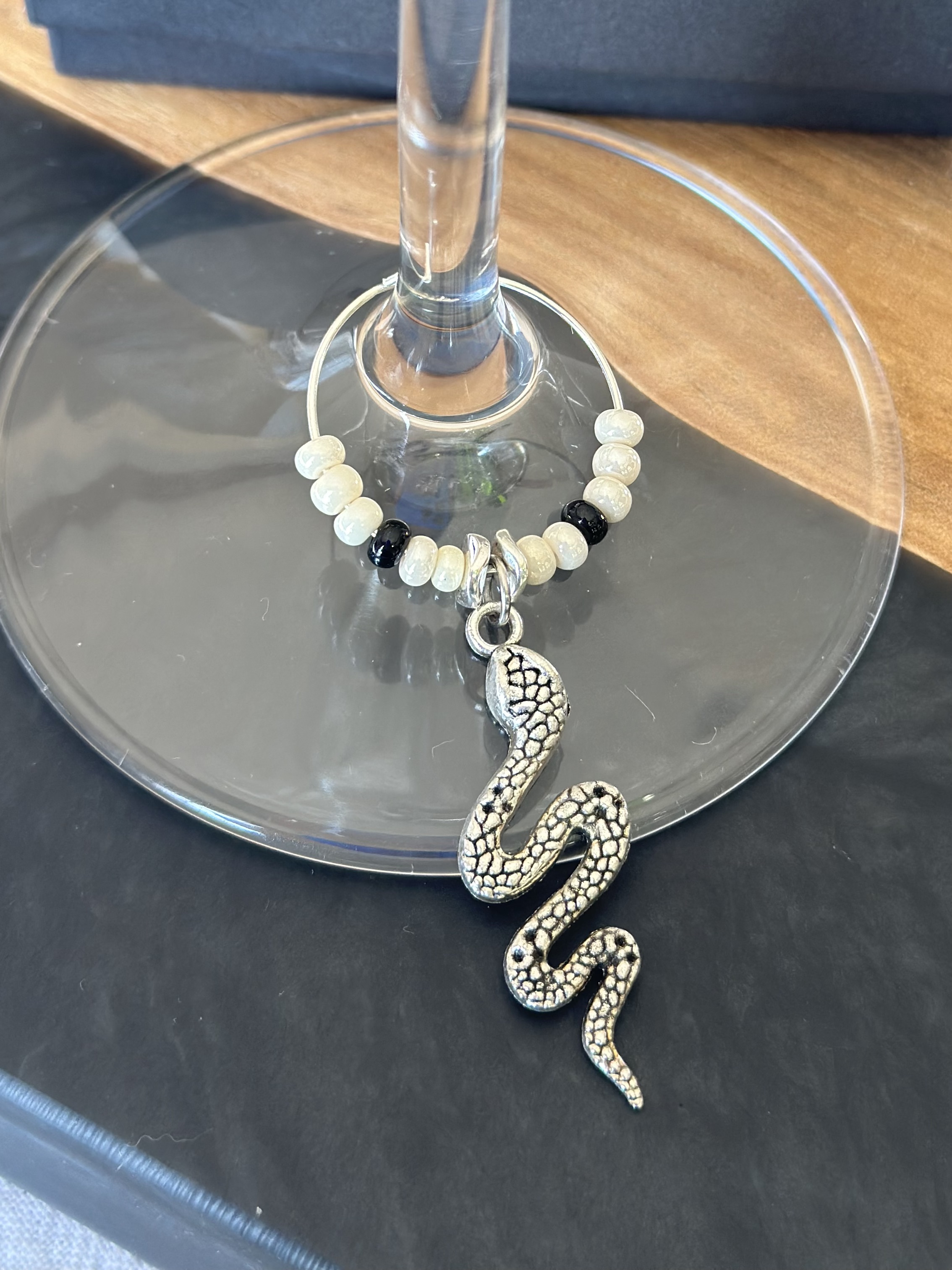 Snake Wine Glass Charm 