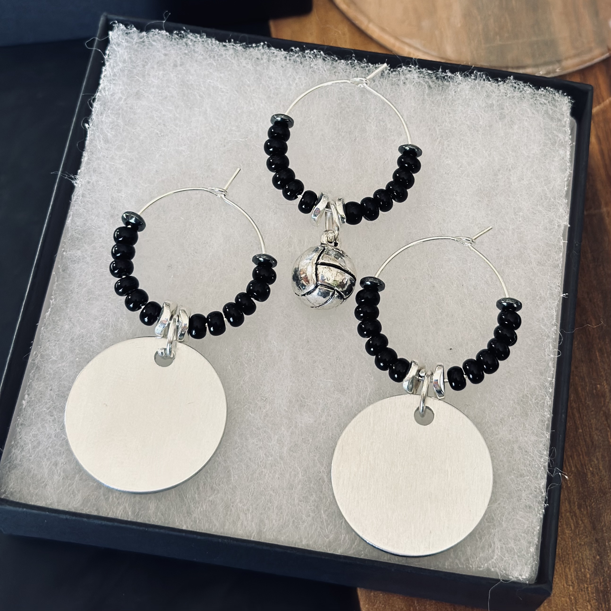Volleyball Wine Charms - 3 piece set