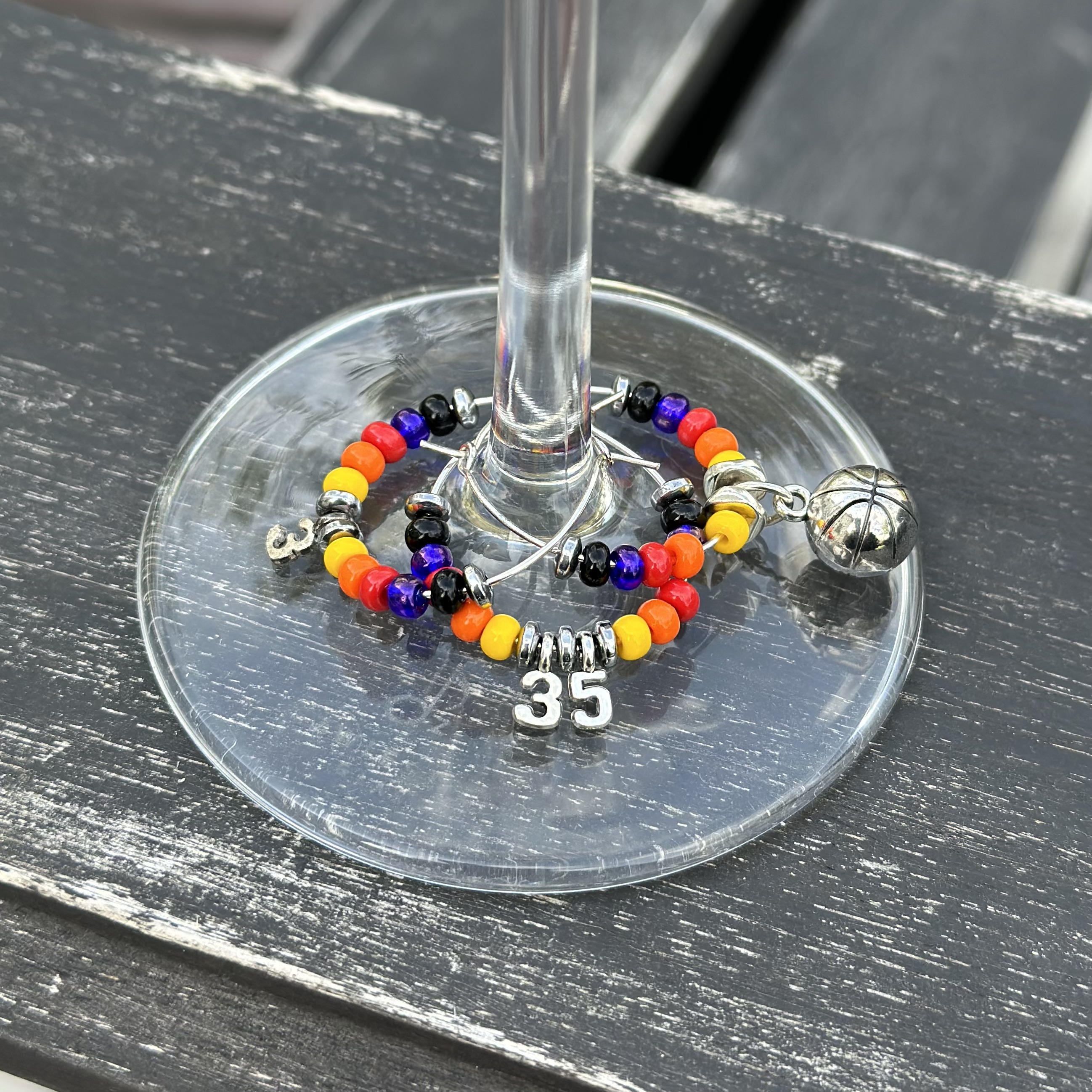 Athlete Jersey Number Wine Charm
