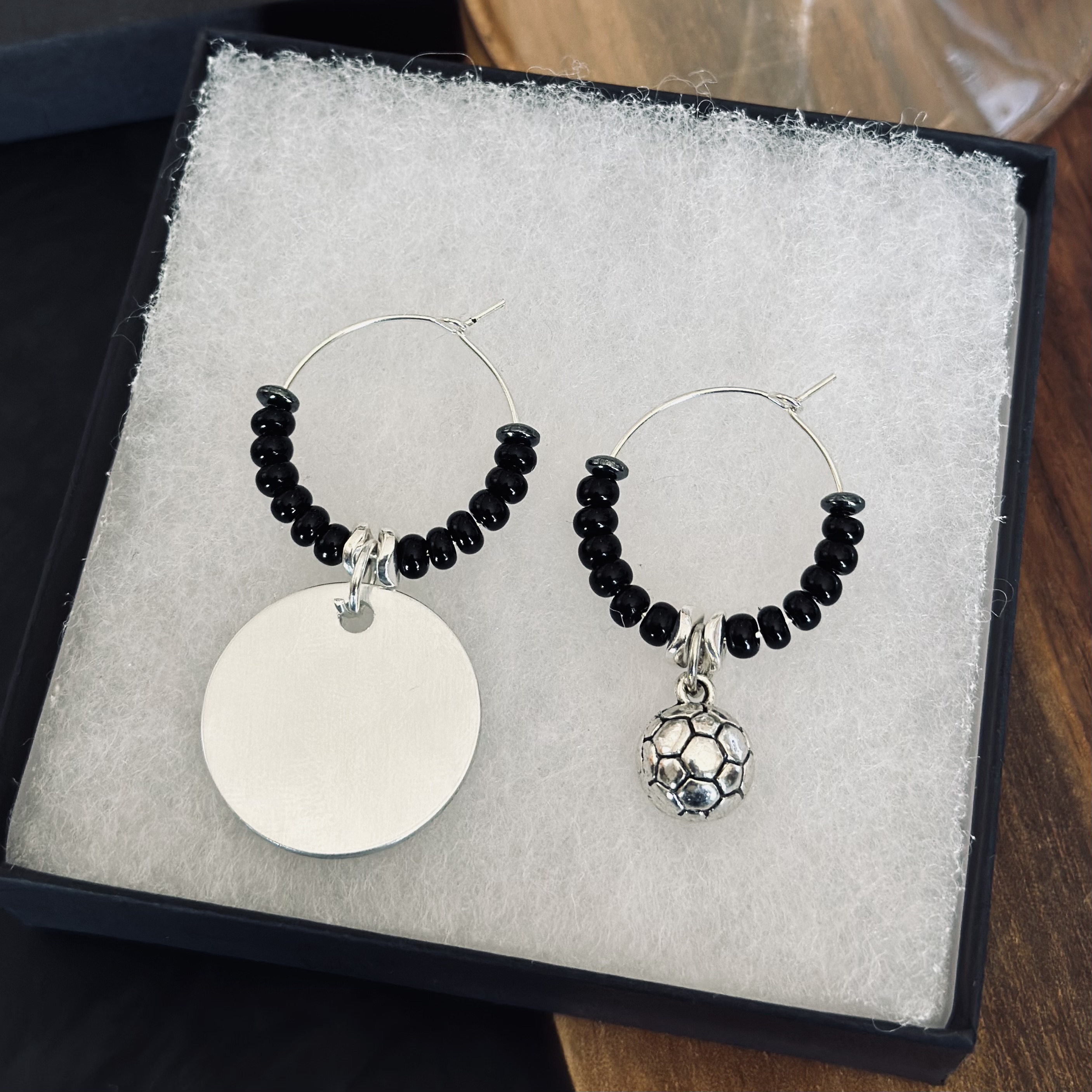 Soccer Wine Charms - 2 piece set