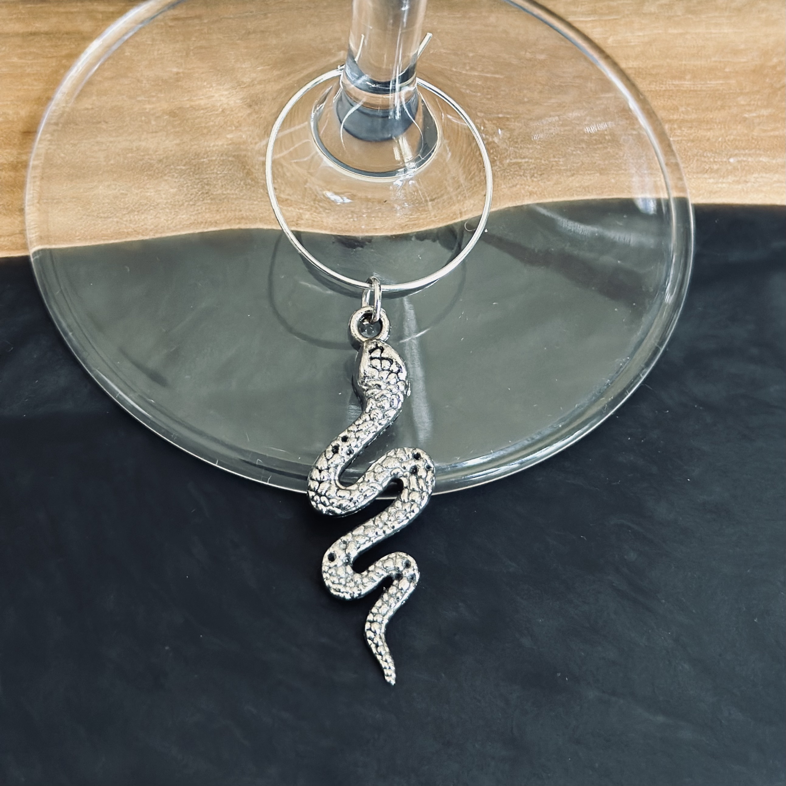 Snake Wine Glass Charm