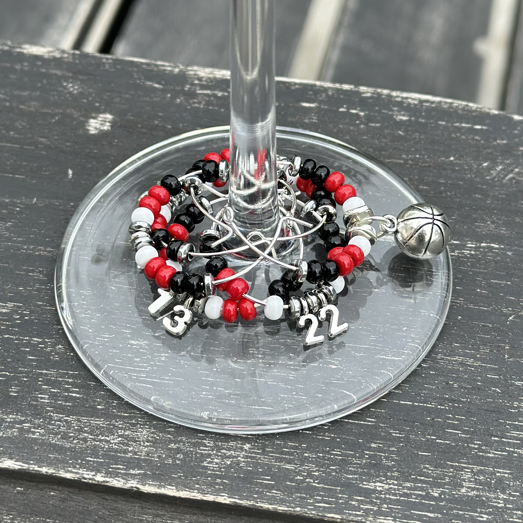 Athlete Jersey Number Wine Charm