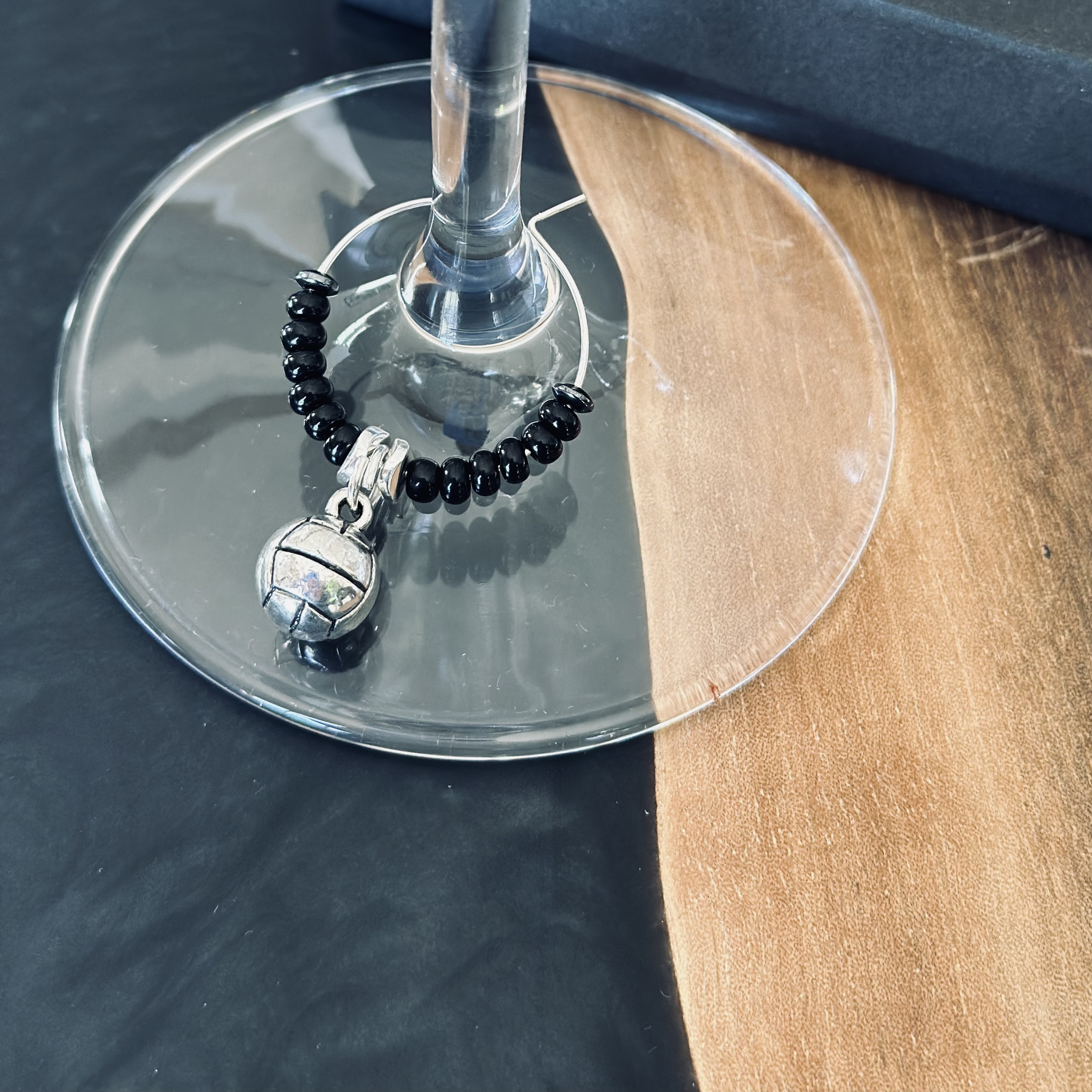 Customizable Volleyball Wine Charms