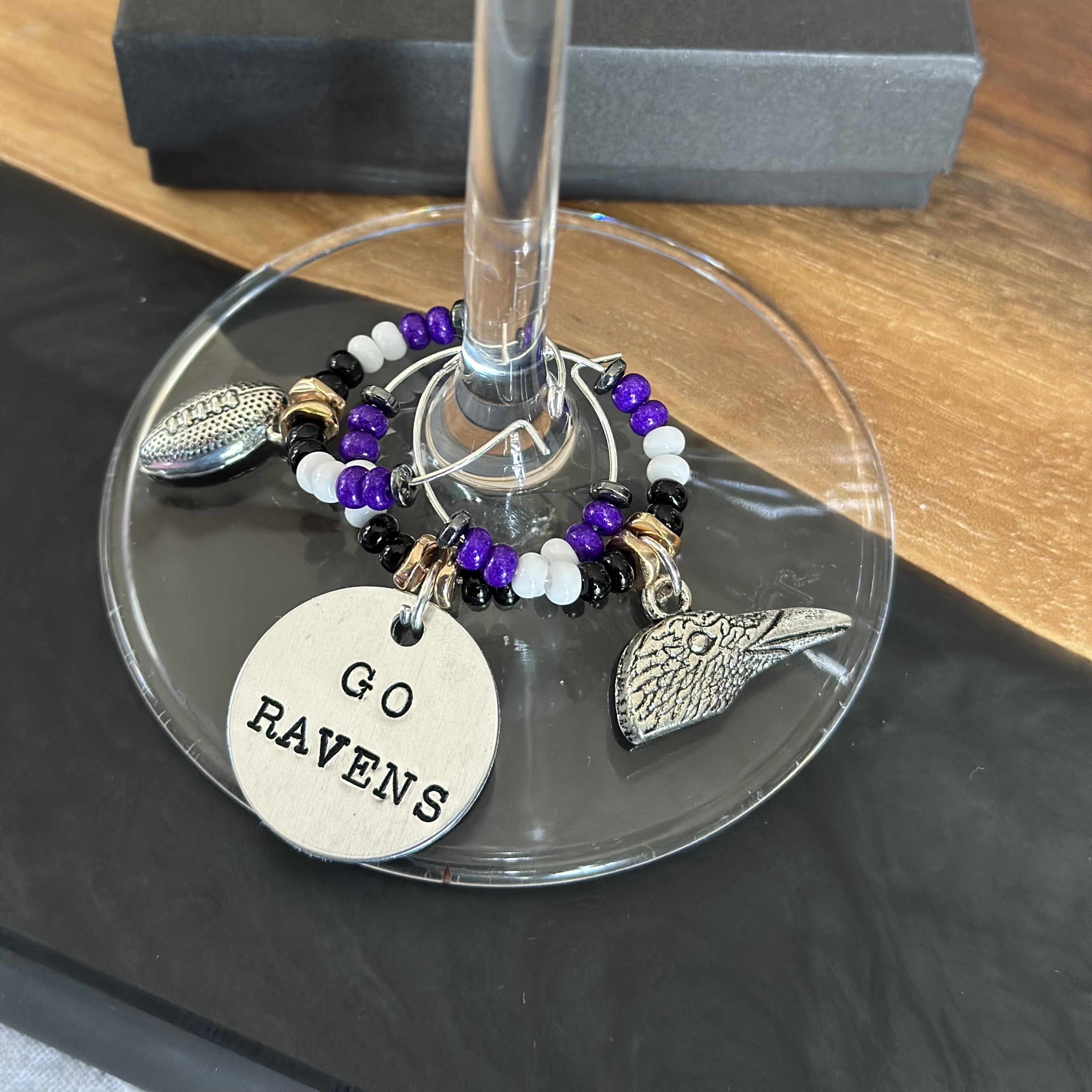 Raven Wine Charm