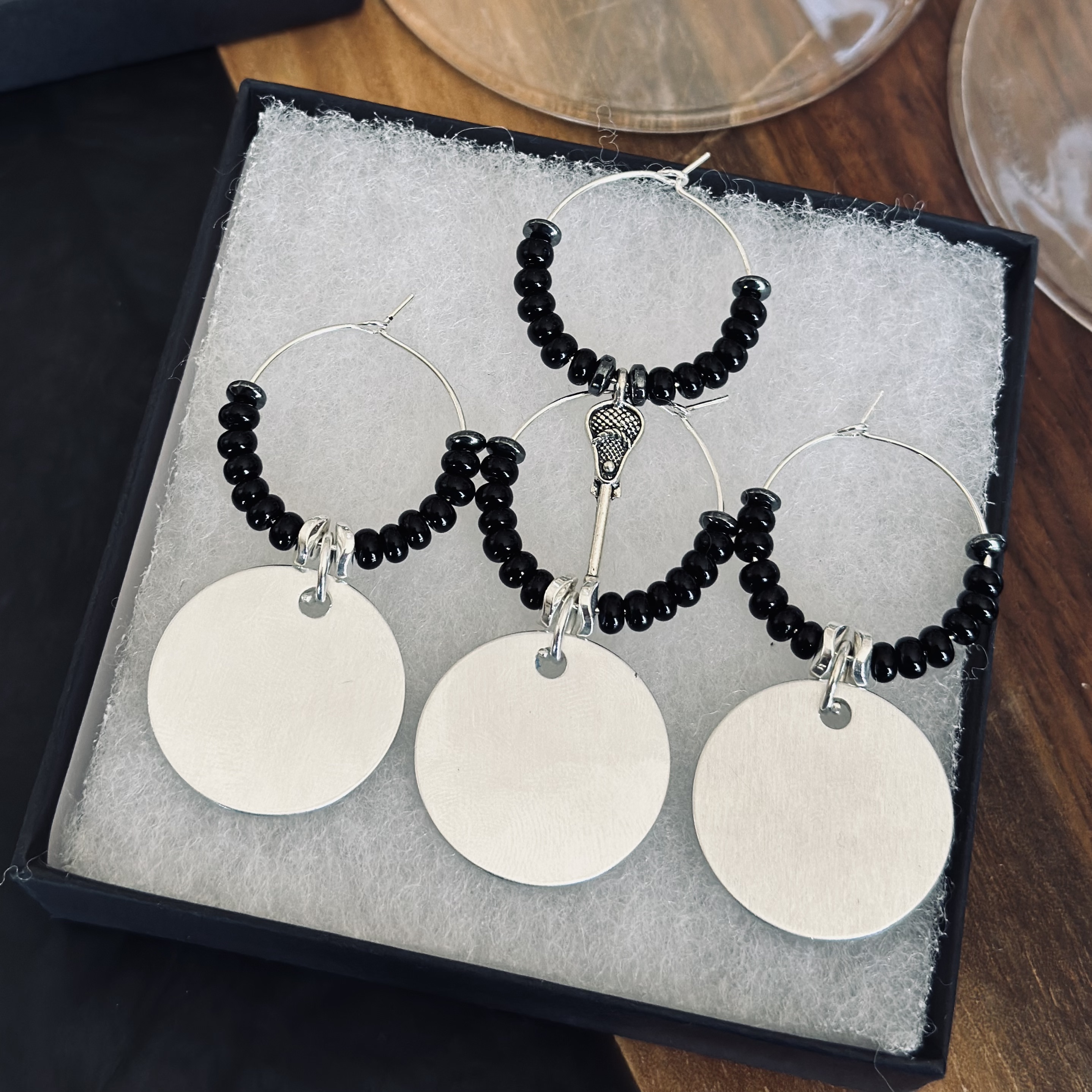 Fully Customizable Lacrosse Wine Charms 