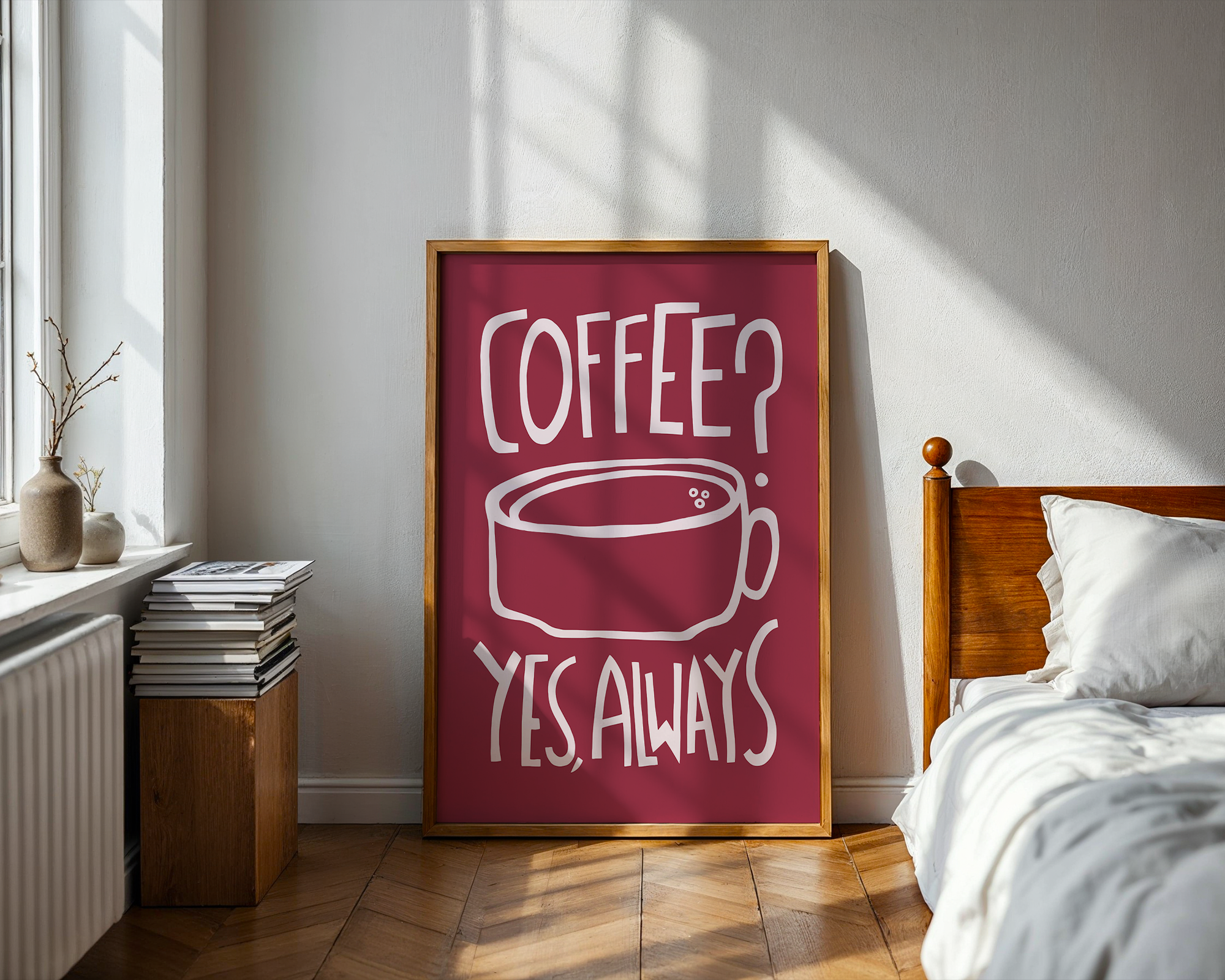 Coffee? Yes, Always (Red, Digital Download)