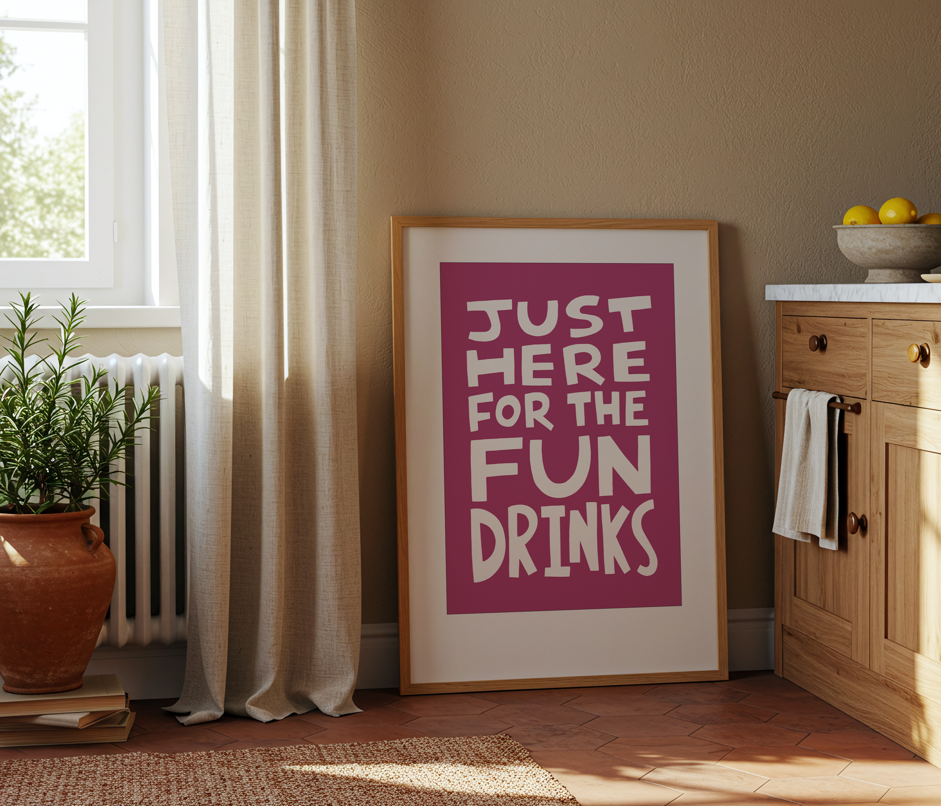 Just Here For The Fun Drinks (Pink, Digital Download)