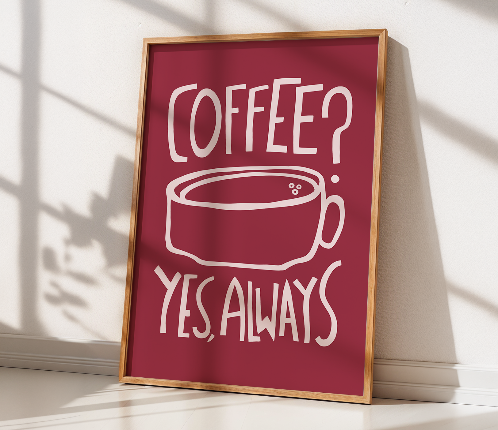 Coffee? Yes, Always (Red, Digital Download)