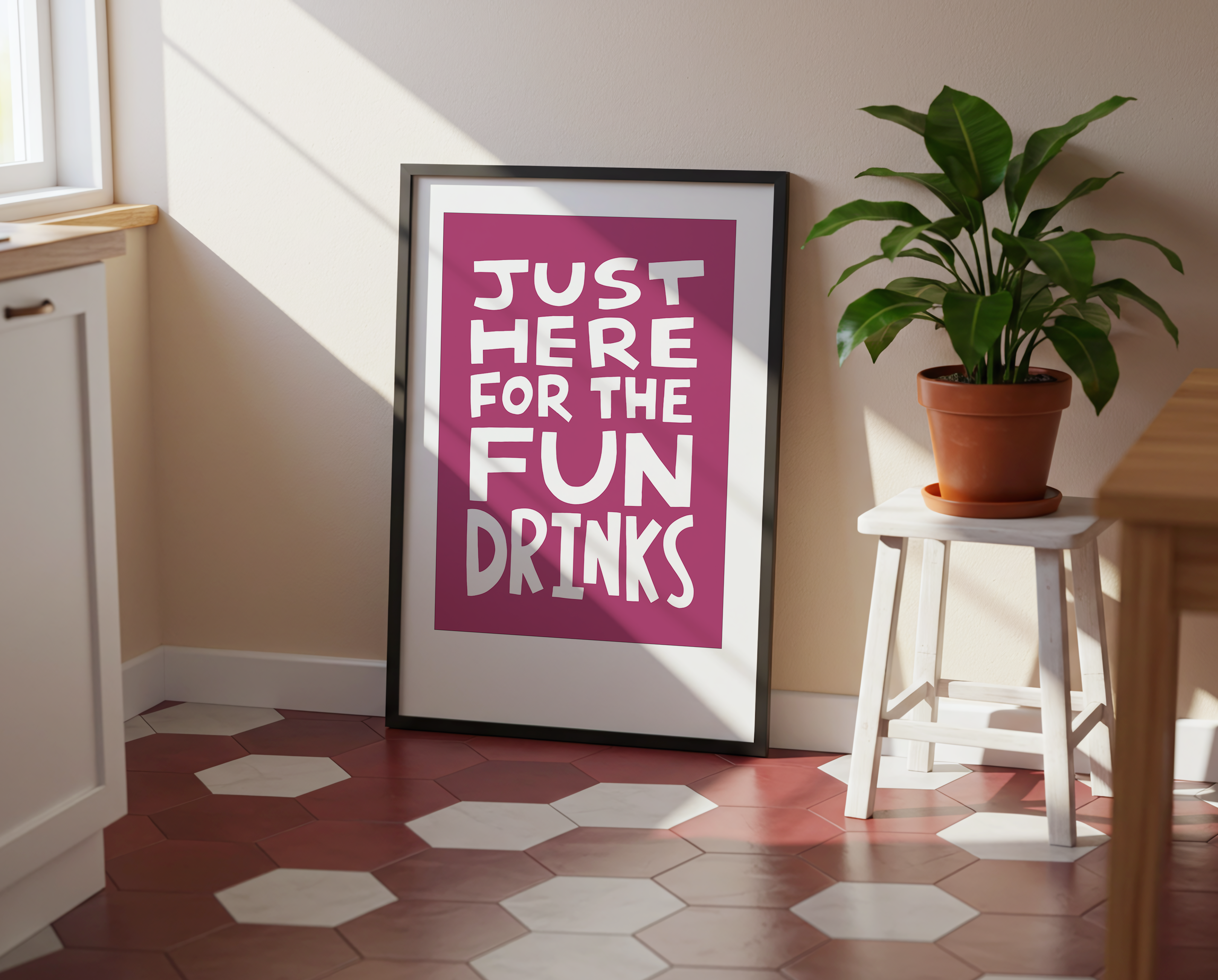 Just Here For The Fun Drinks (Pink, Digital Download)