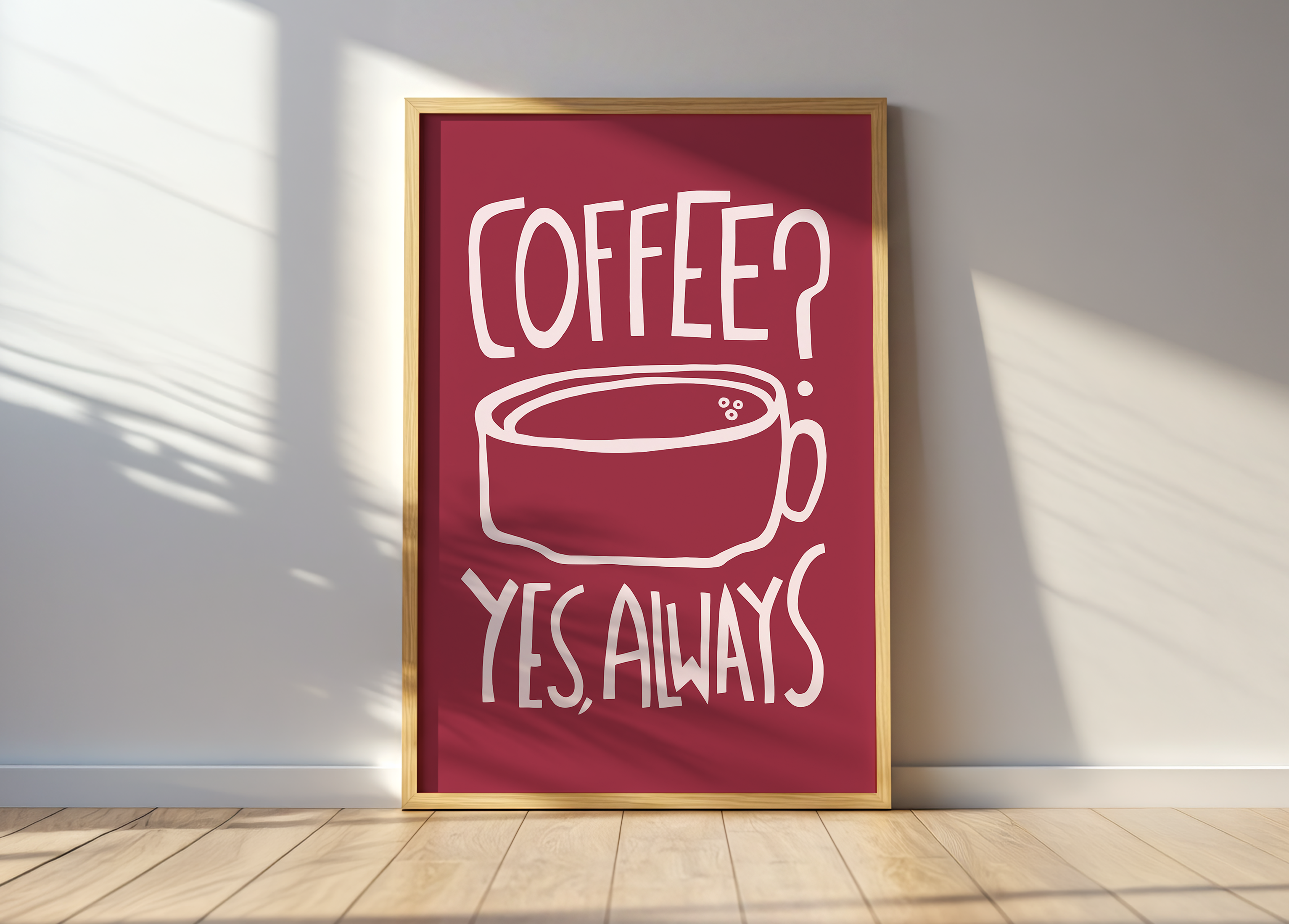 Coffee? Yes, Always (Red, Digital Download)
