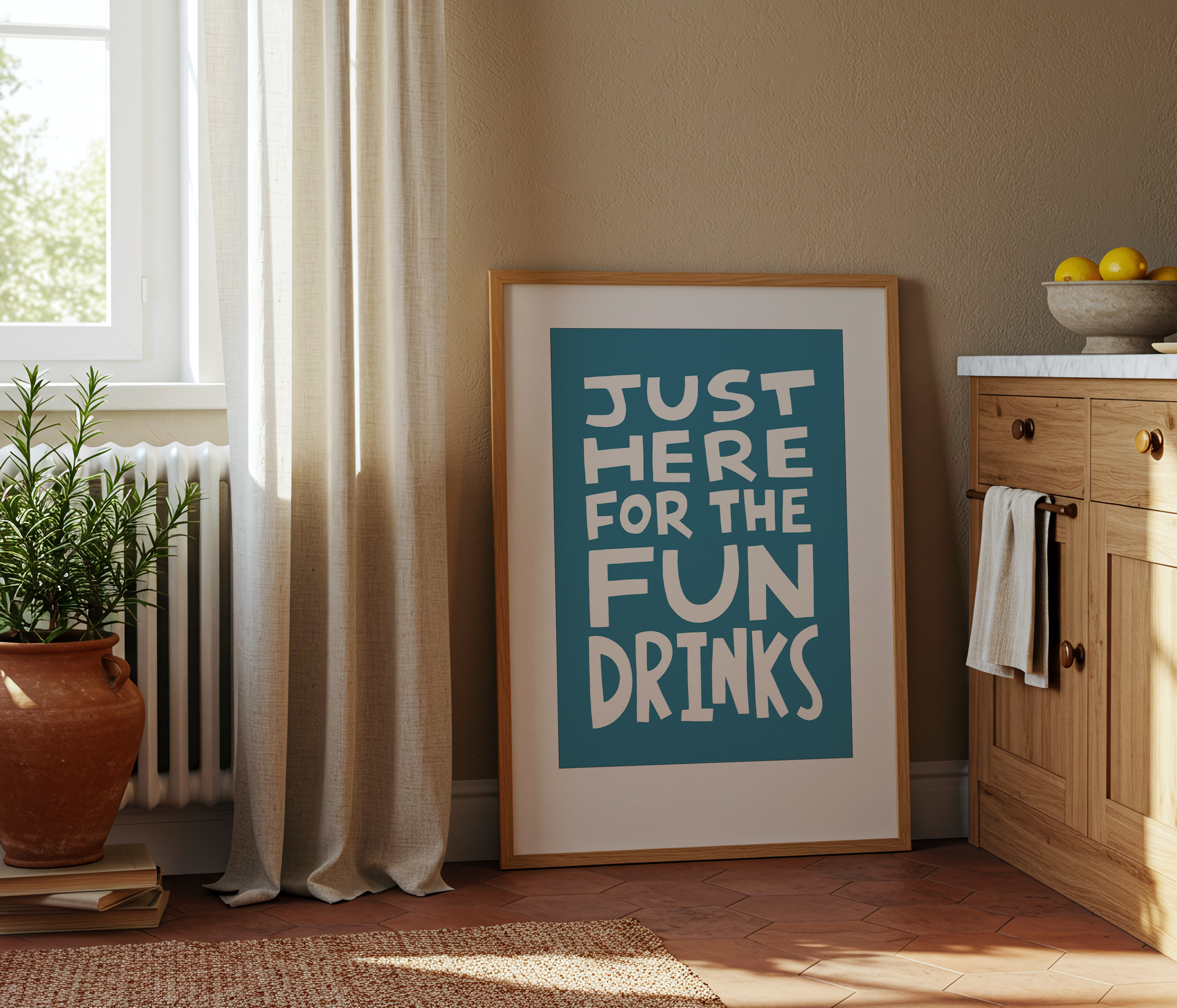 Just Here For The Fun Drinks (Blue, Digital Download)